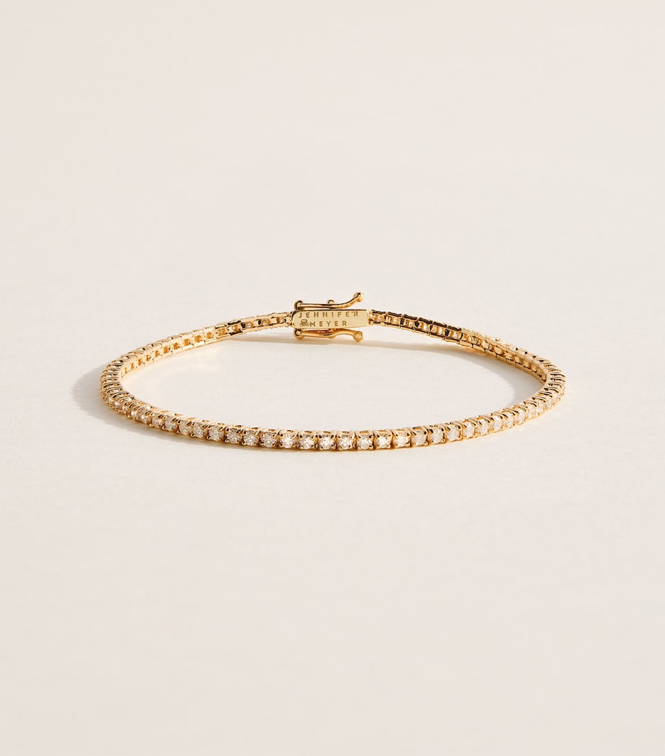 Jennifer Meyer Small Yellow Gold and Diamond Four-Prong Tennis Bracelet Yellow Gold