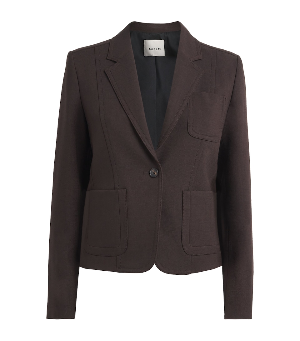 ME+EM Womens Fitted Cropped Blazer Cocoa Brown