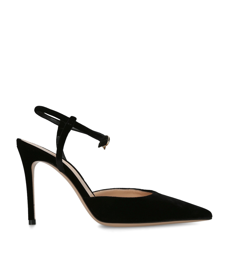 Gianvito Rossi Velvet Slingback Pumps 95 Black
