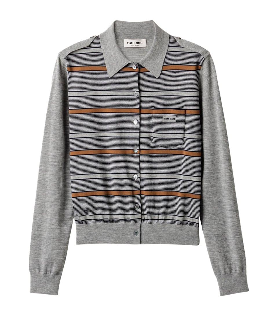 Wool Stripe Cardigan