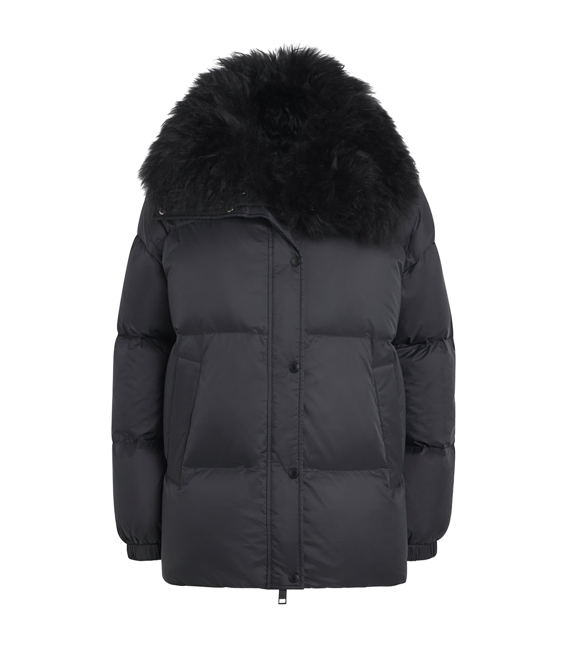 Down Lambswool-Collar Puffer Jacket