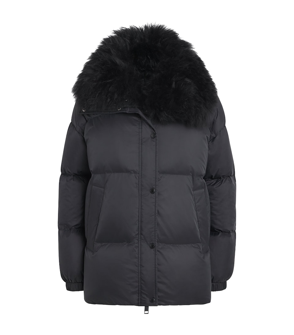 Down Lambswool-Collar Puffer Jacket