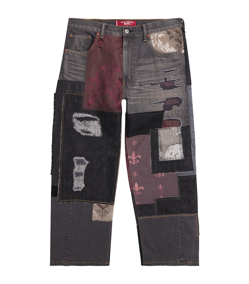 Junya Watanabe MAN Mens x Levi's Patchwork Wide-Leg Jeans Black X Mix