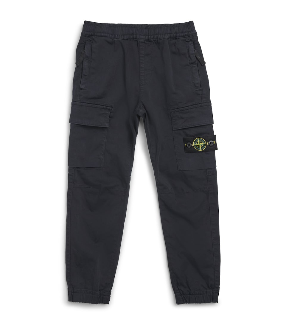 Stone Island Junior Cotton Cargo Trousers (2-14 Years) Black