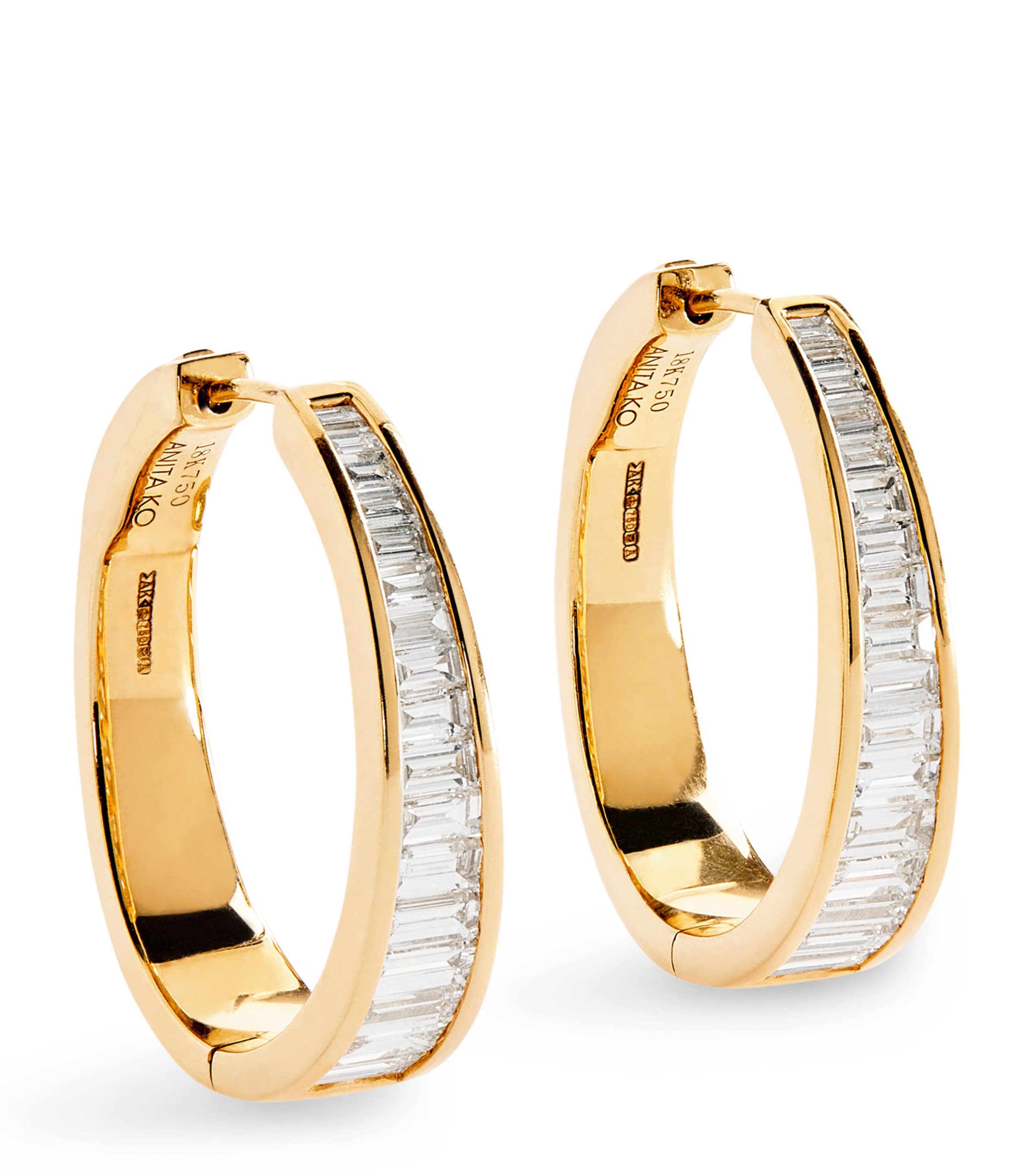 Yellow Gold and Diamond Meryl Hoop Earrings