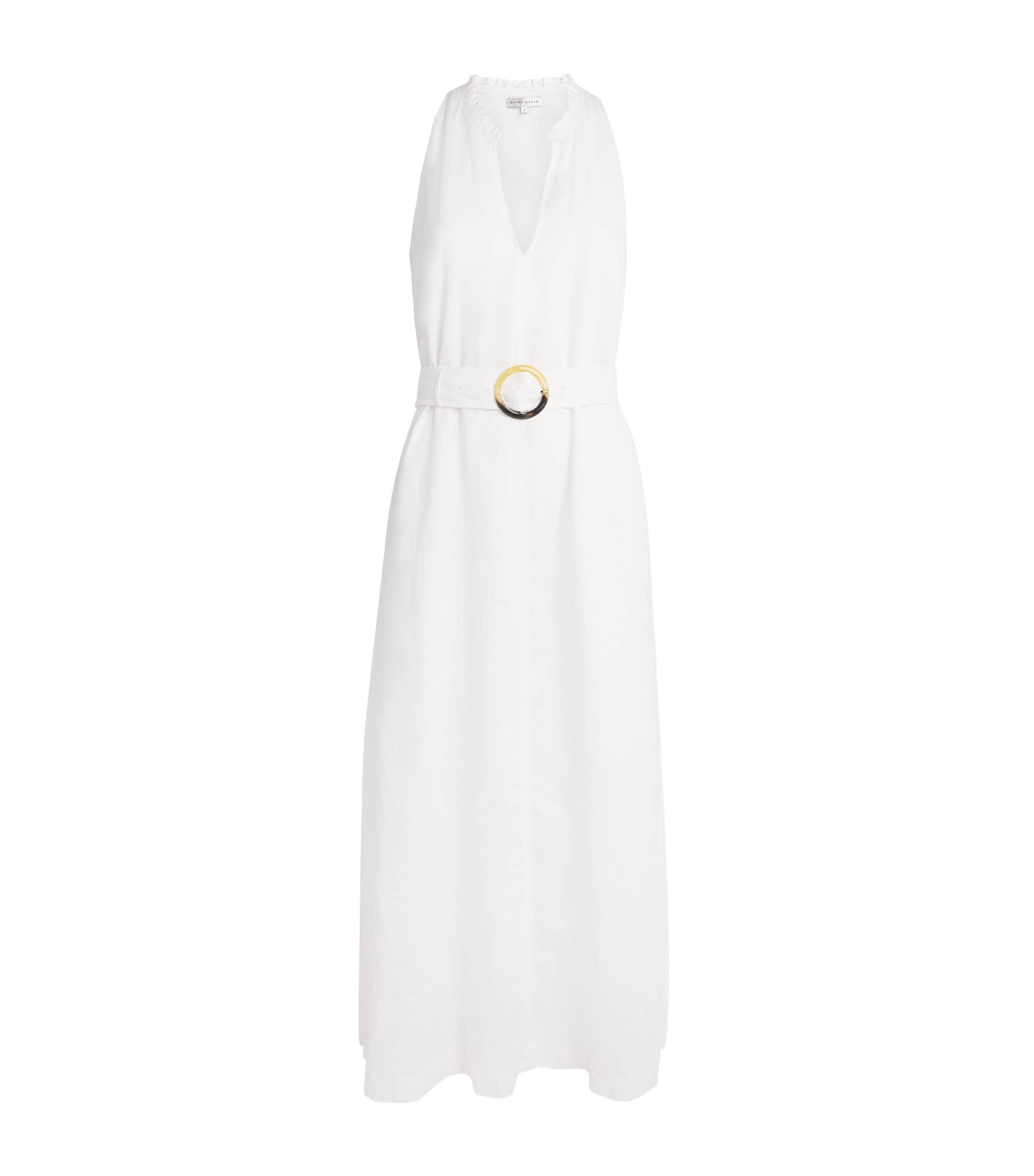 Heidi Klein Womens Linen White Bay Maxi Dress Wht Wht