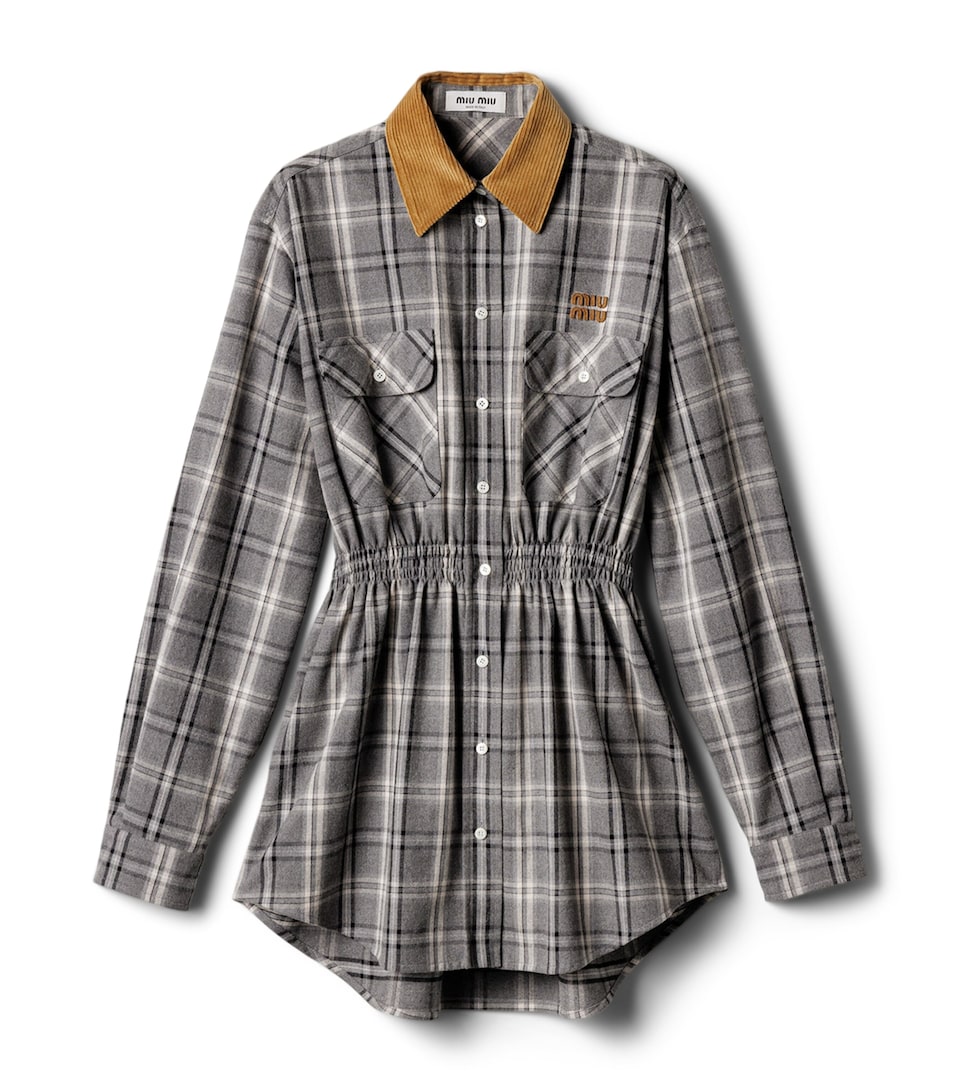 Cotton Flannel Mini Dress