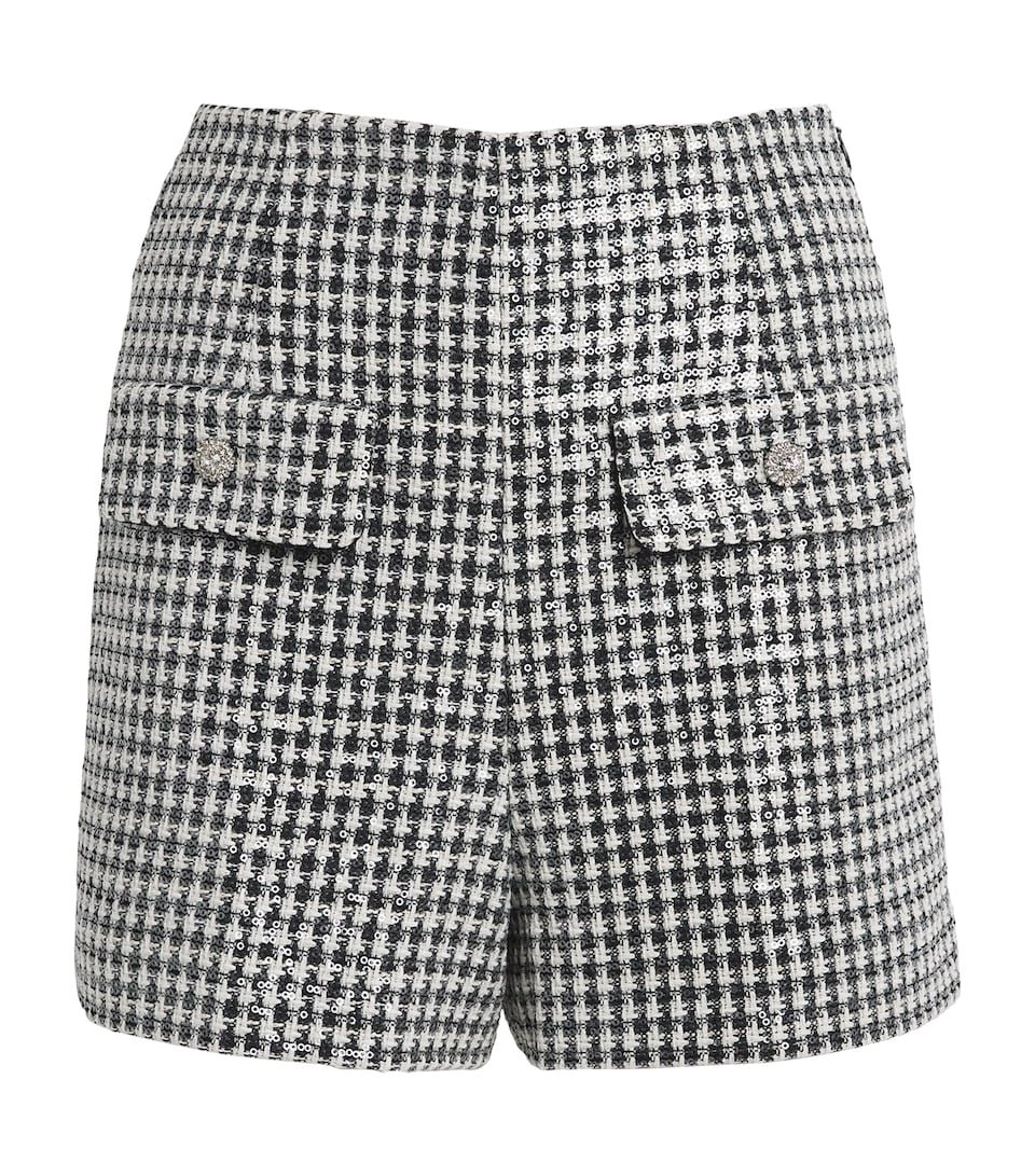 Tweed Sequinned Houndstooth Shorts
