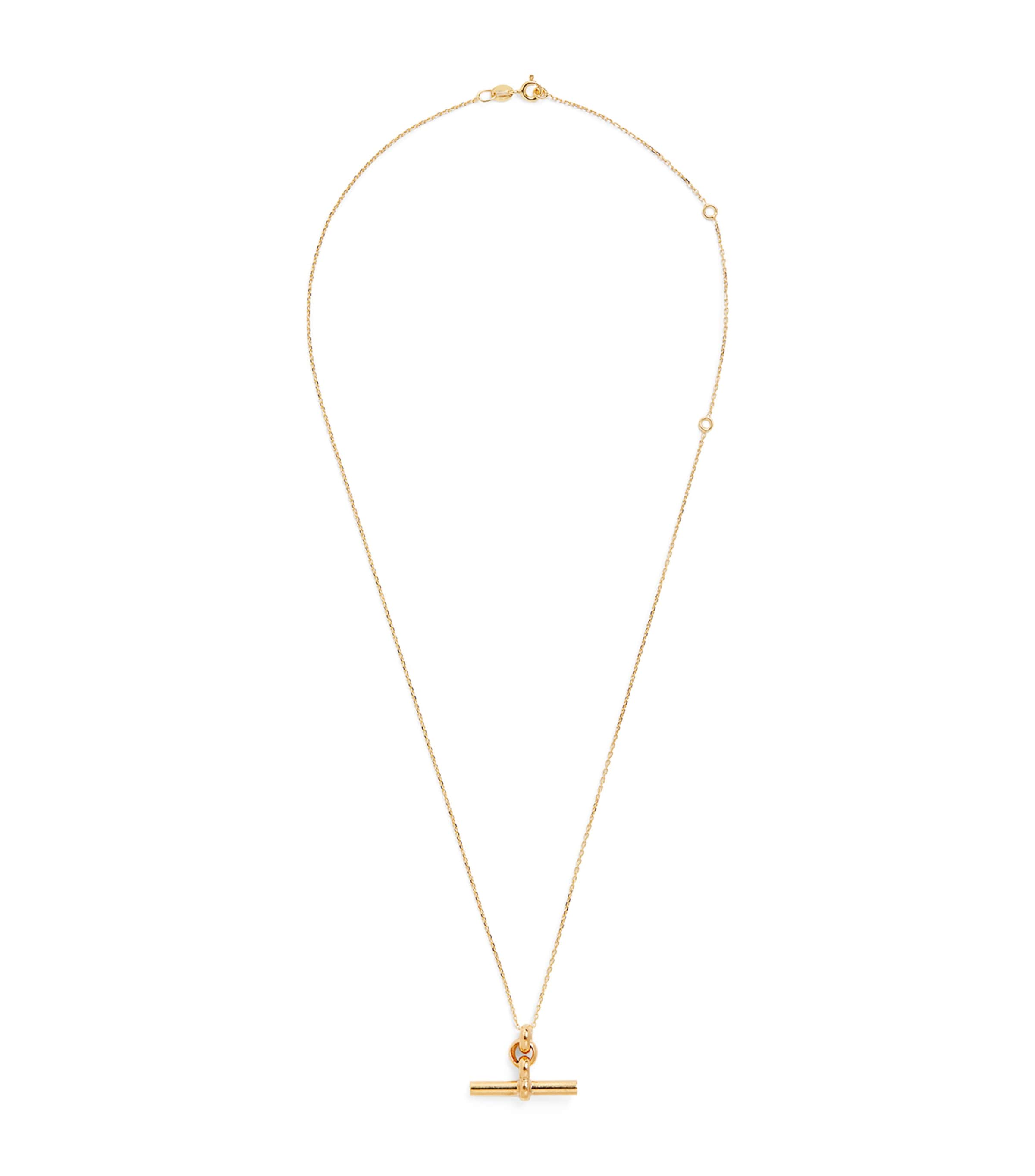 Yellow Gold-Plated T-Bar Trace Chain Necklace