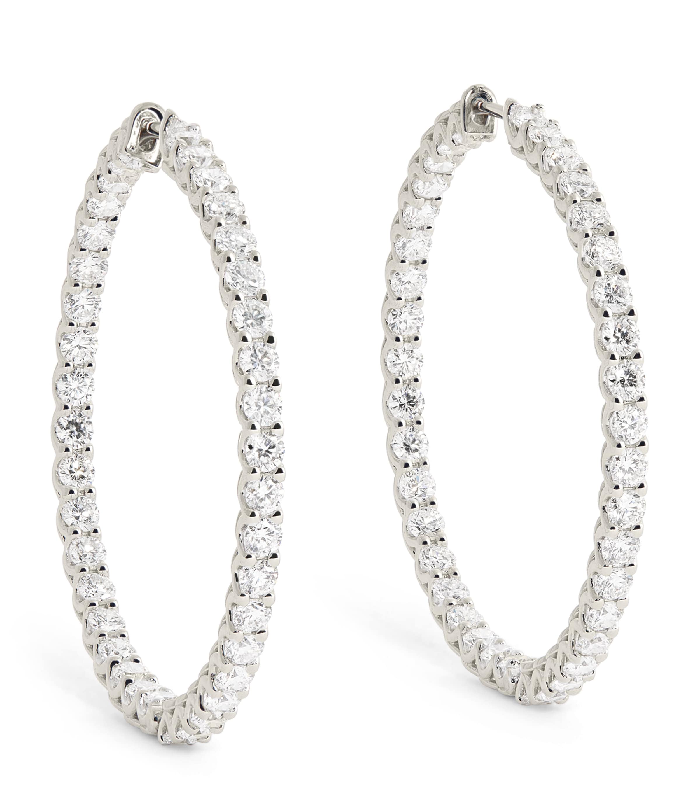 White Gold and Diamond Hoop Earrings (5.84ctw)