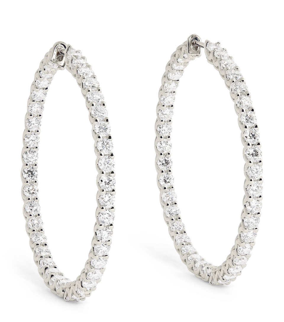 White Gold and Diamond Hoop Earrings (5.84ctw)