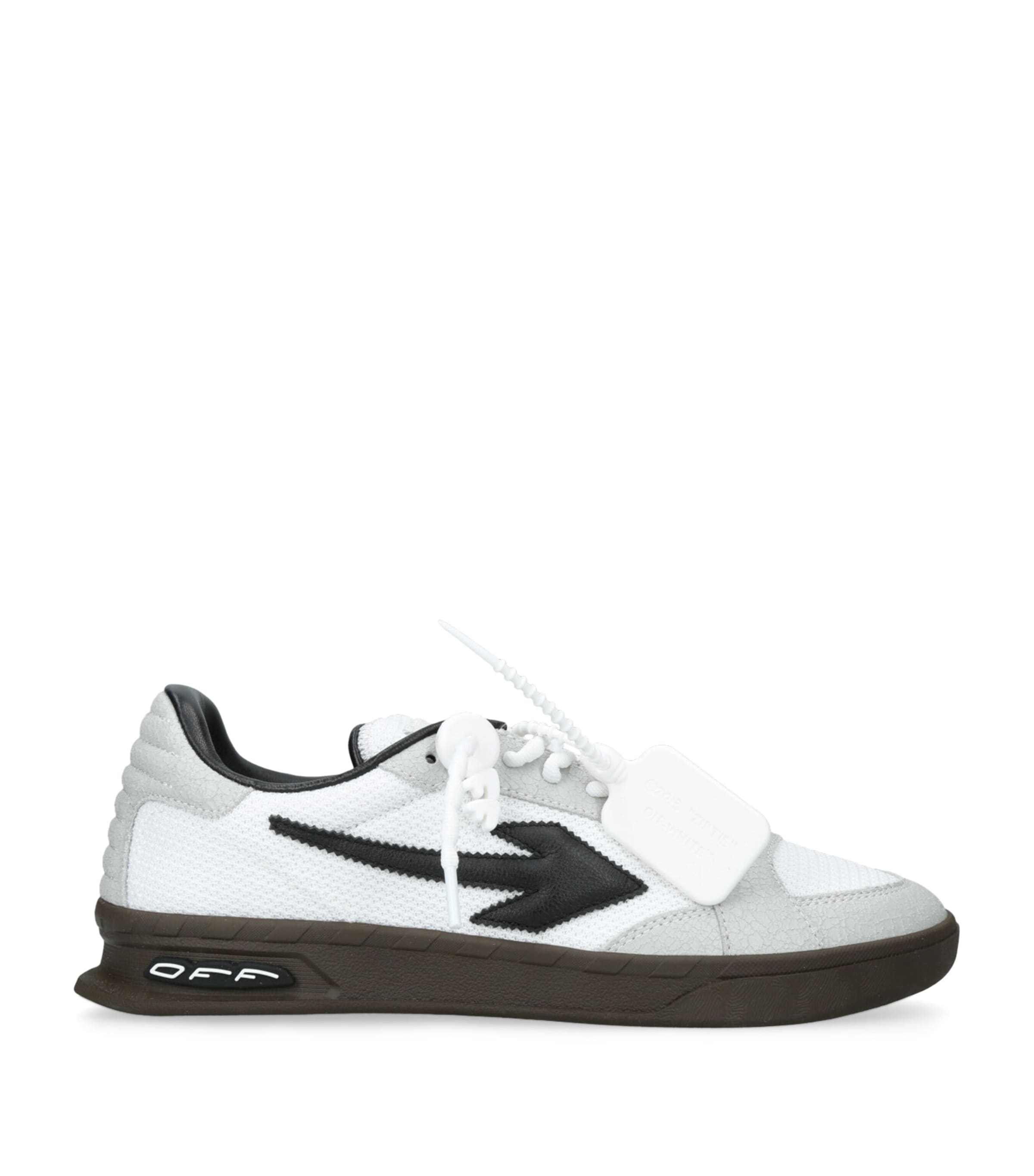 Off-White Leather End of Play Low-Top Sneakers White/blk