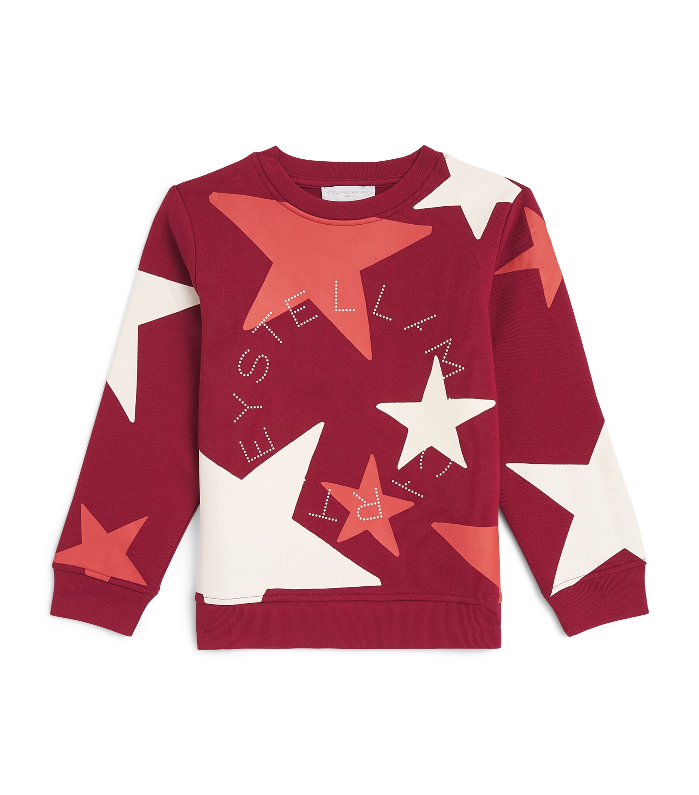 Stella McCartney Kids Organic Cotton Star Sweatshirt (3-14 Years) Bordeaux/multicolor