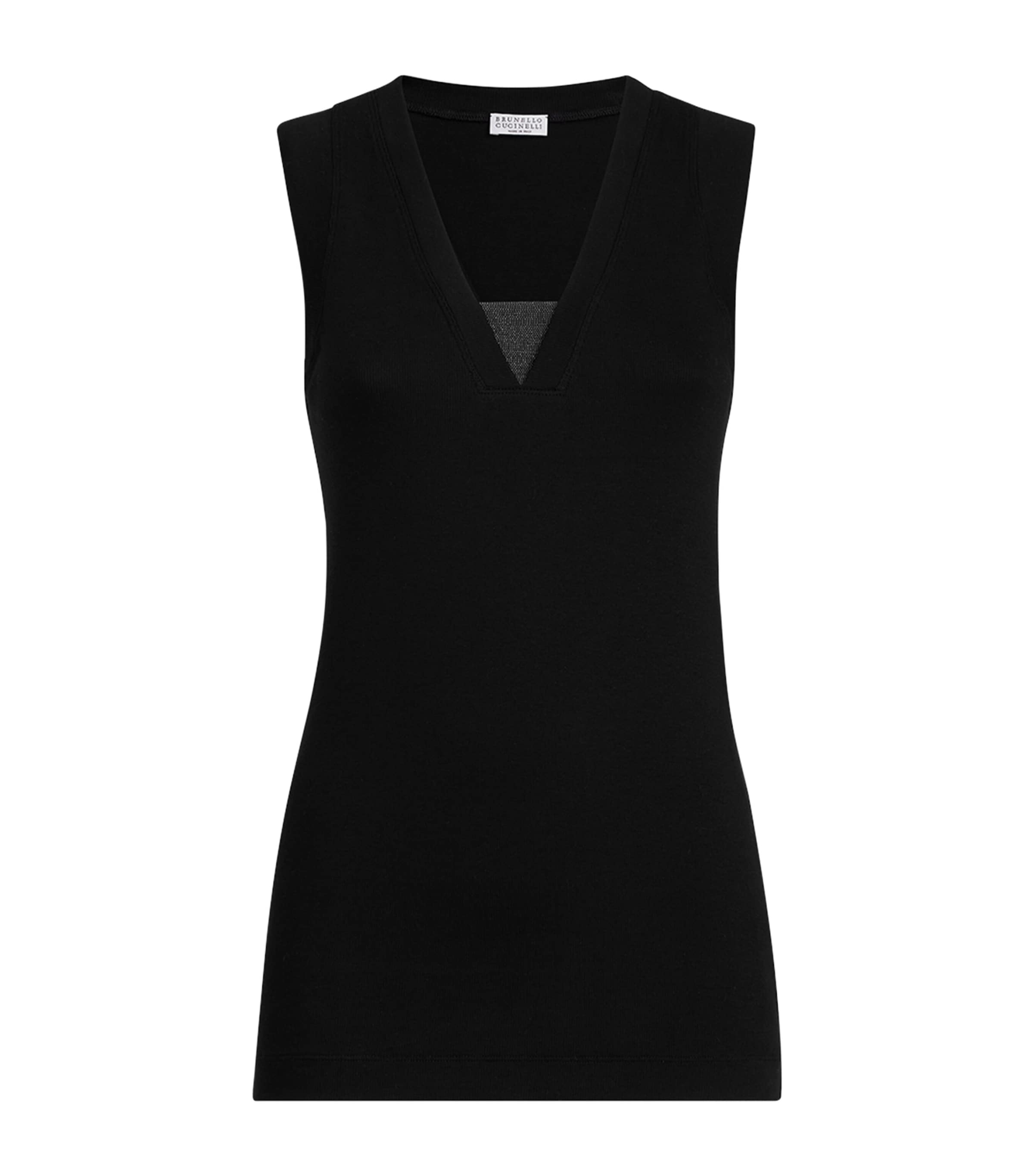 Brunello Cucinelli Womens Embellished Stretch-Cotton T-Shirt