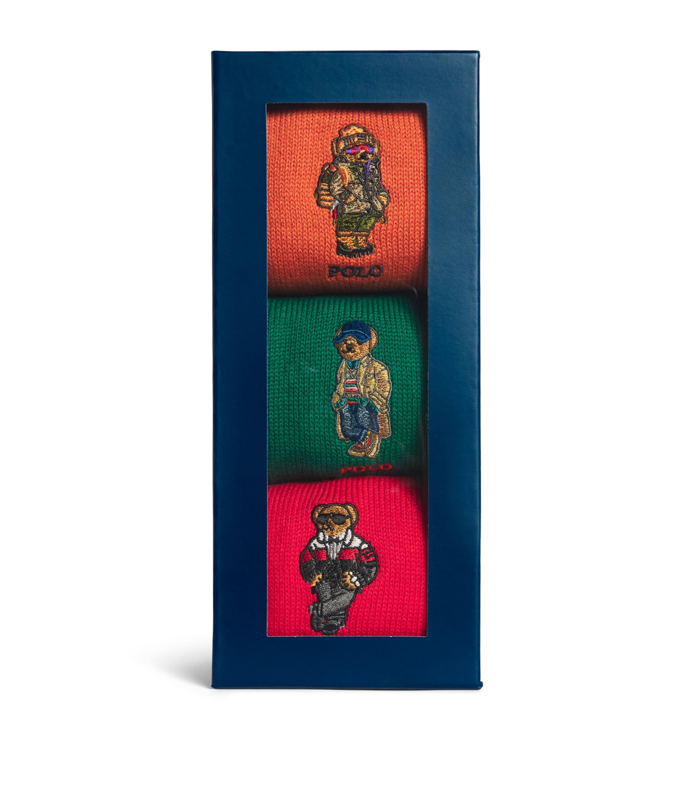 Polo Ralph Lauren Mens Cotton-Blend Polo Bear Socks (Pack of 3)