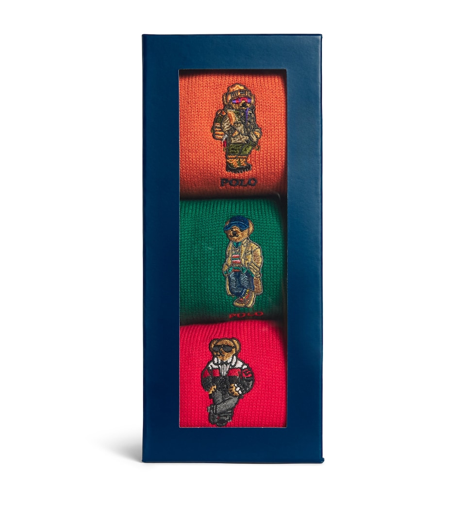 Polo Ralph Lauren Mens Cotton-Blend Polo Bear Socks (Pack of 3)
