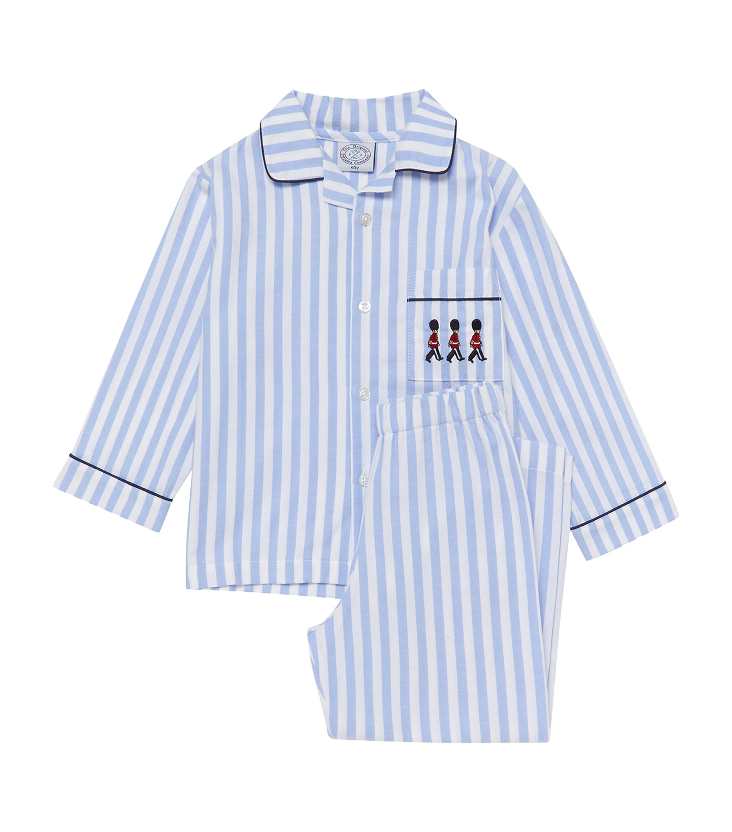 Trotters Cotton Felix Pyjama Set (1-5 Years) Blue Stripe/soldier