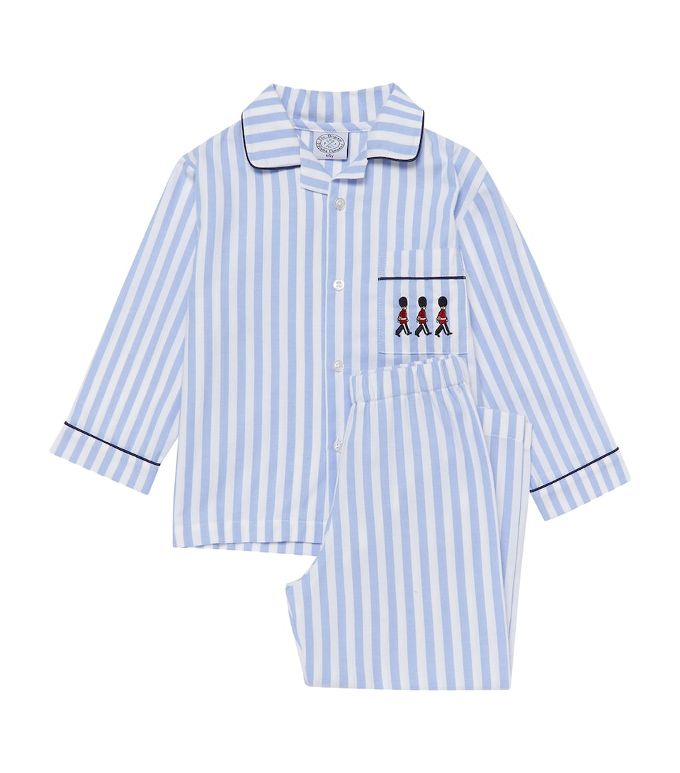 Trotters Cotton Felix Pyjama Set (1-5 Years) Blue Stripe/soldier