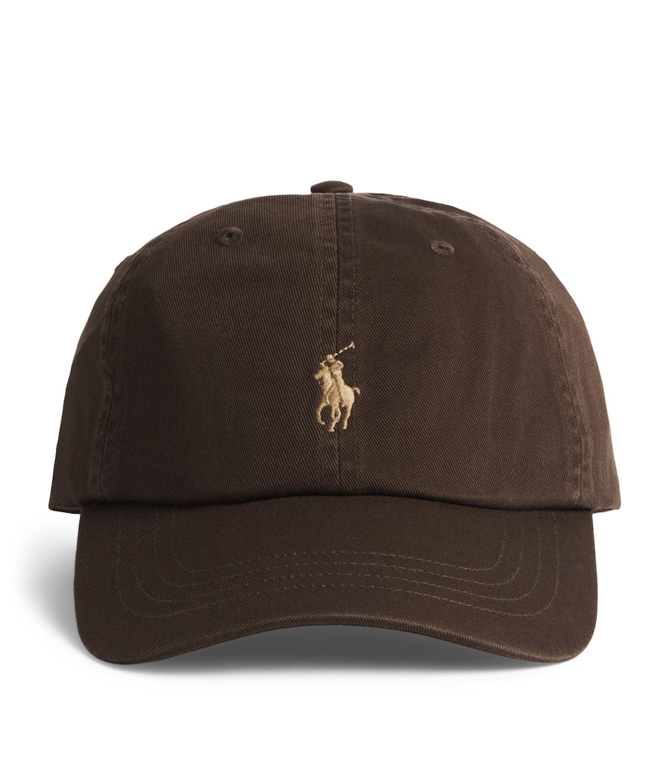 Polo Ralph Lauren Cotton Polo Pony Baseball Cap Nutmeg Brn W/khki Pp