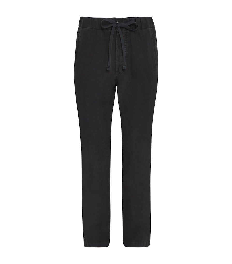 Linen Pleated Straight Trousers