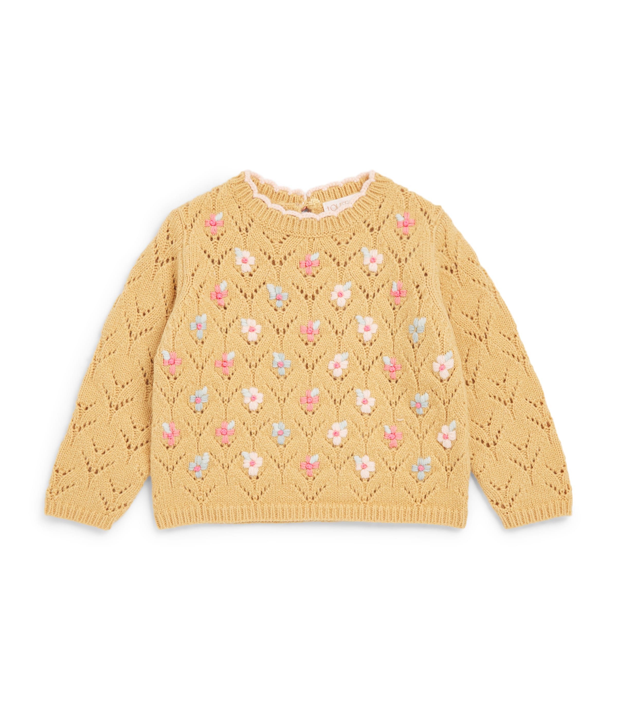 Louise Misha Jadeli Embroidered Sweater (3-24 Months) Honey