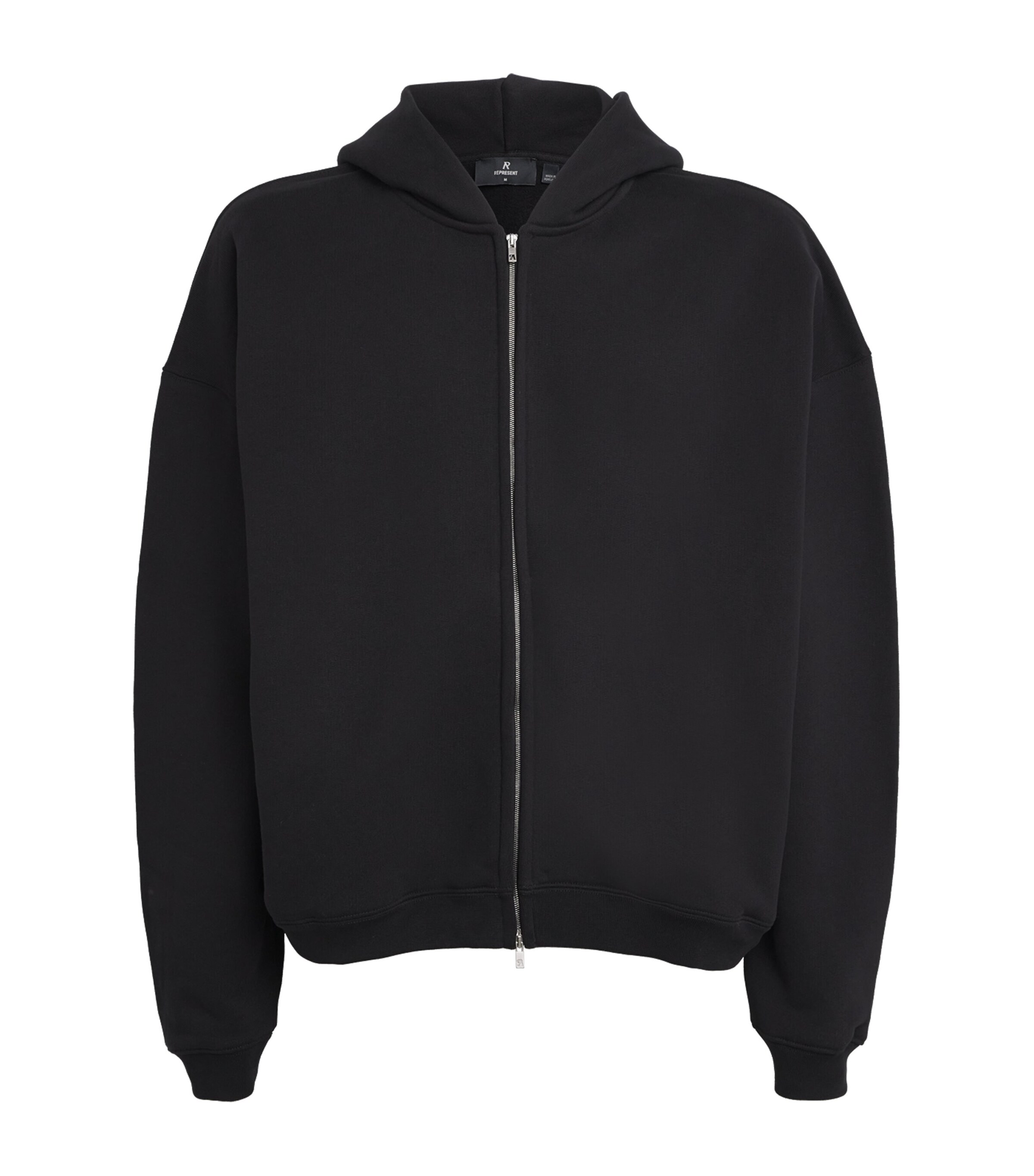 Cotton Initial Boxy Zip Hoodie