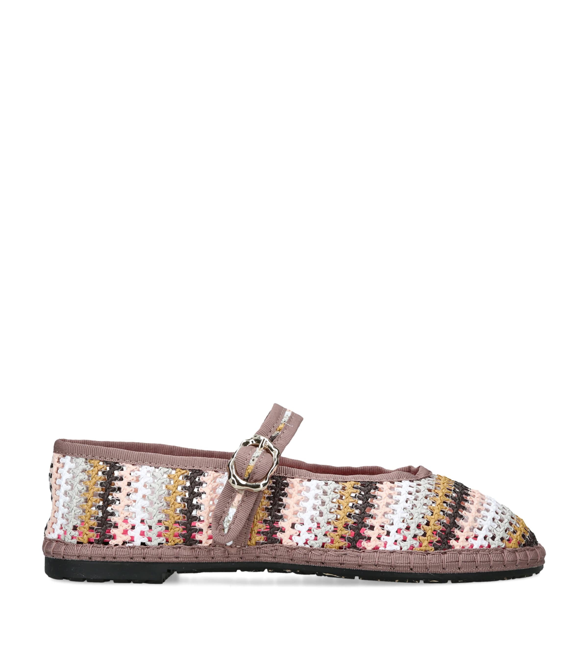 Flabelus Raffia Stripe Pierre Ballet Flats Mult/other