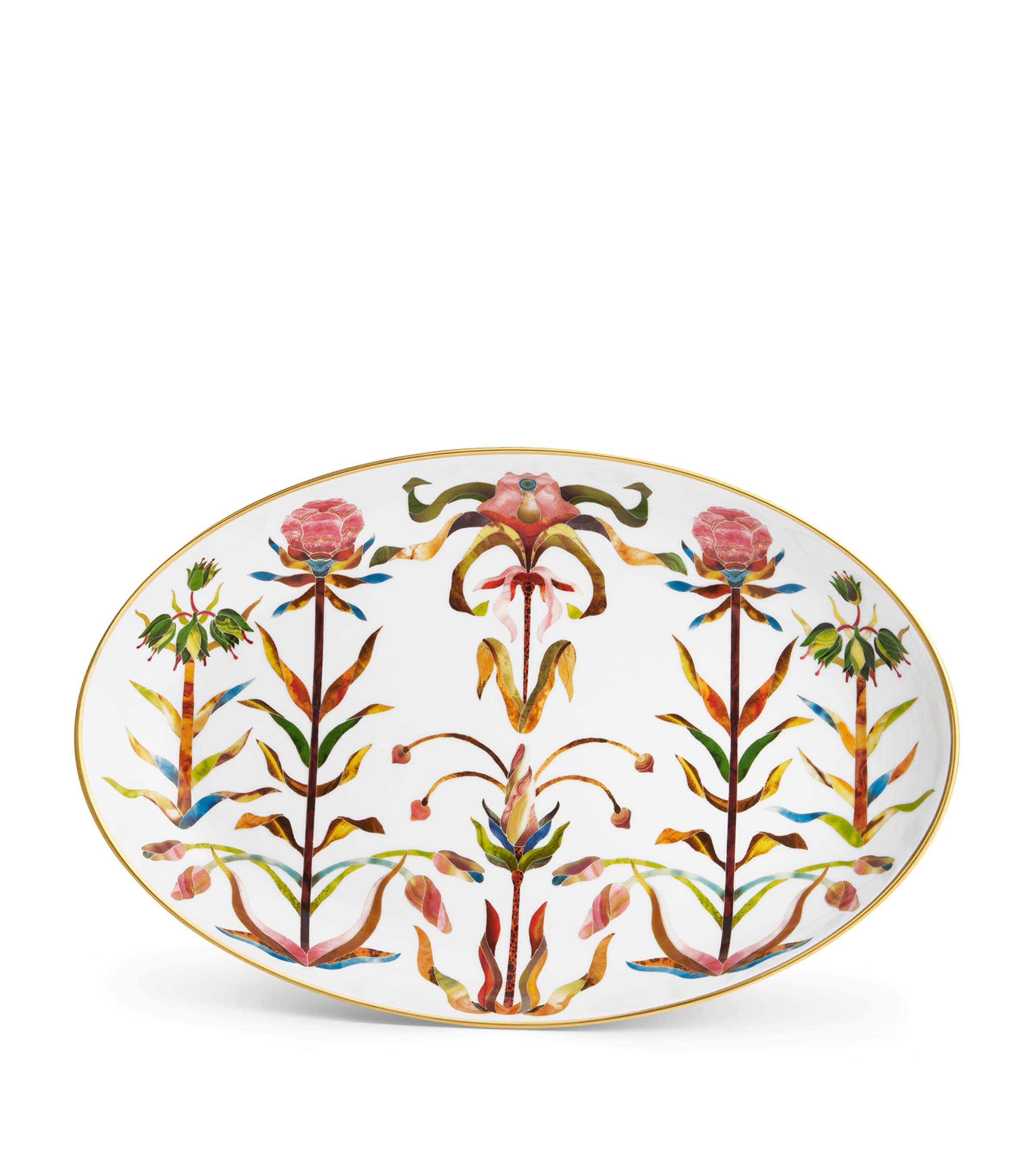 L'Objet Medium Porcelain Grand Tour Oval Platter (32cm x 21cm) Latte