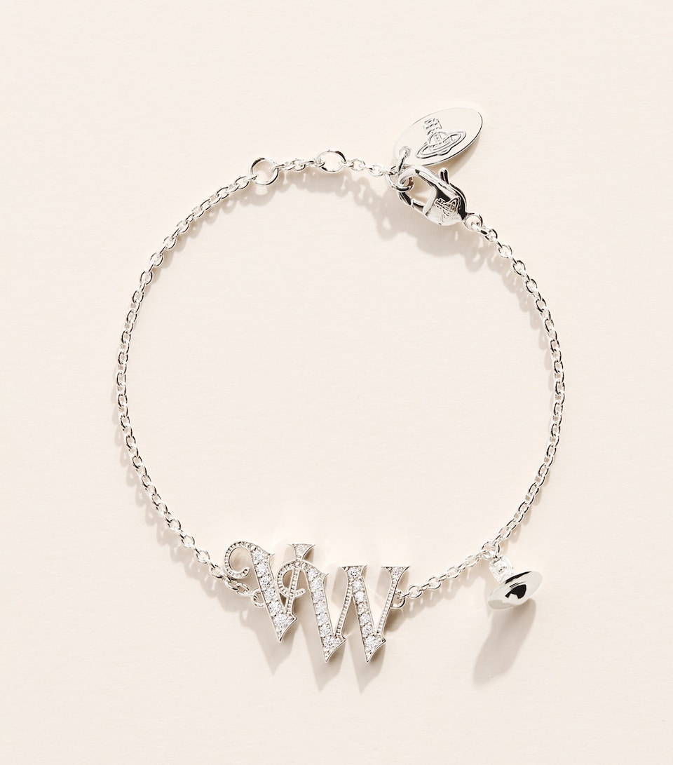Vivienne Westwood Crystal-Embellished VW Bracelet Cz