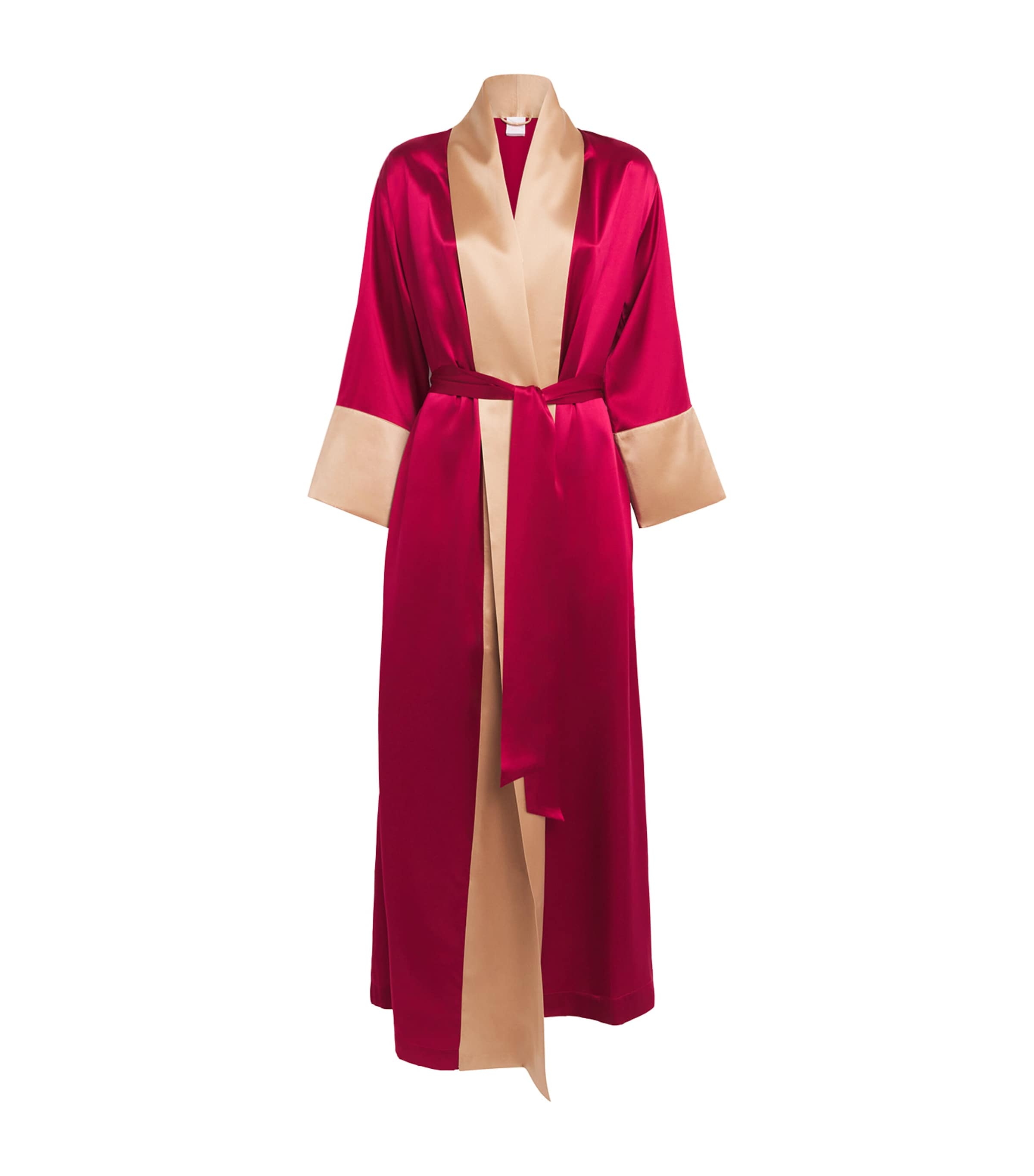 Loretta Caponi Womens Silk Porzia Long Robe Regio Scarletta