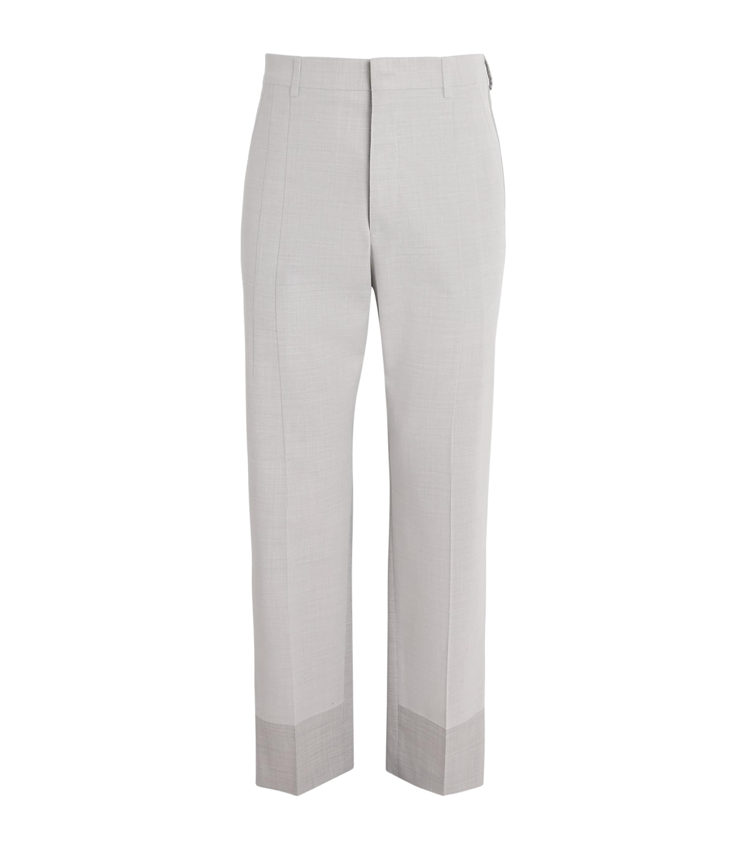 MM6 Maison Margiela Mens Pleated Tailored Trousers Light Grey