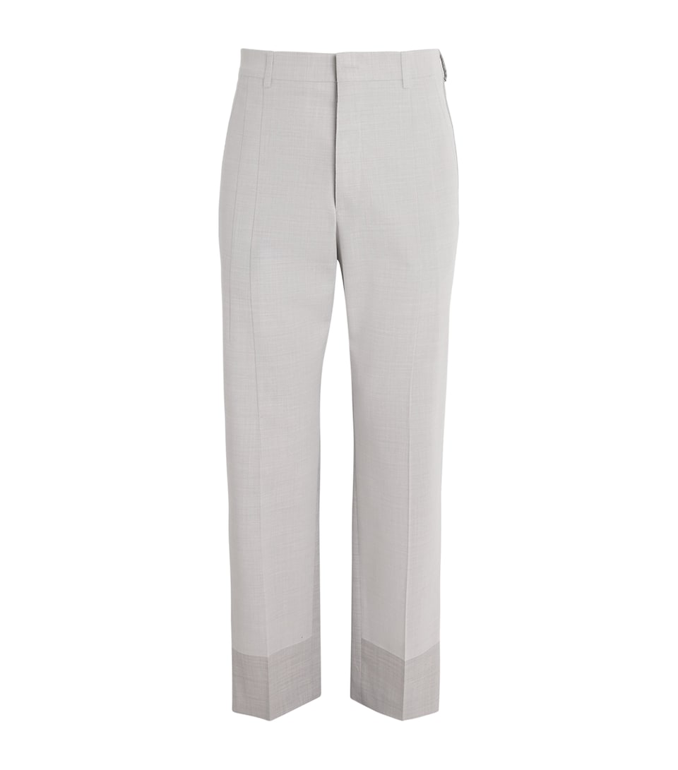 MM6 Maison Margiela Mens Pleated Tailored Trousers Light Grey