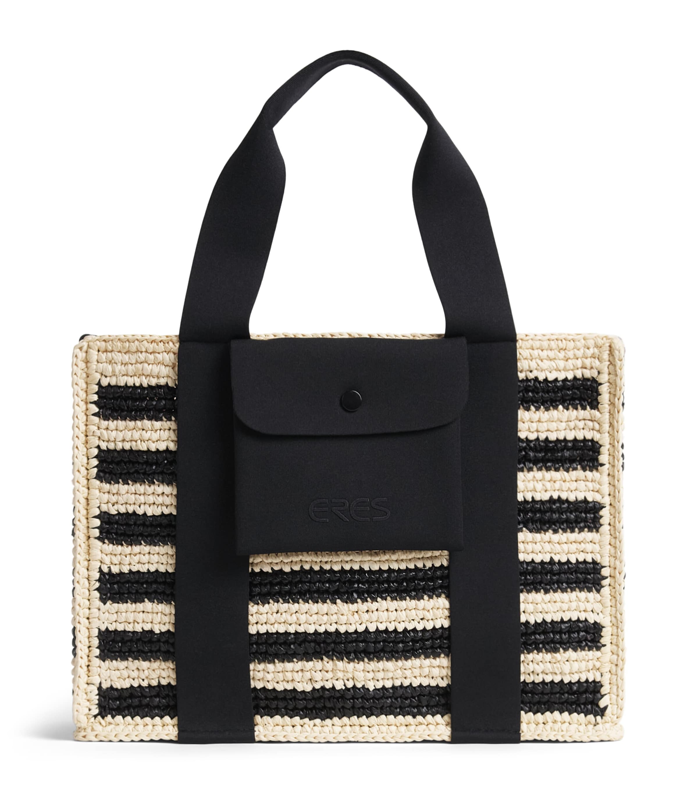 Eres Mini Rattan Voyager Top-Handle Bag Rayure Noire