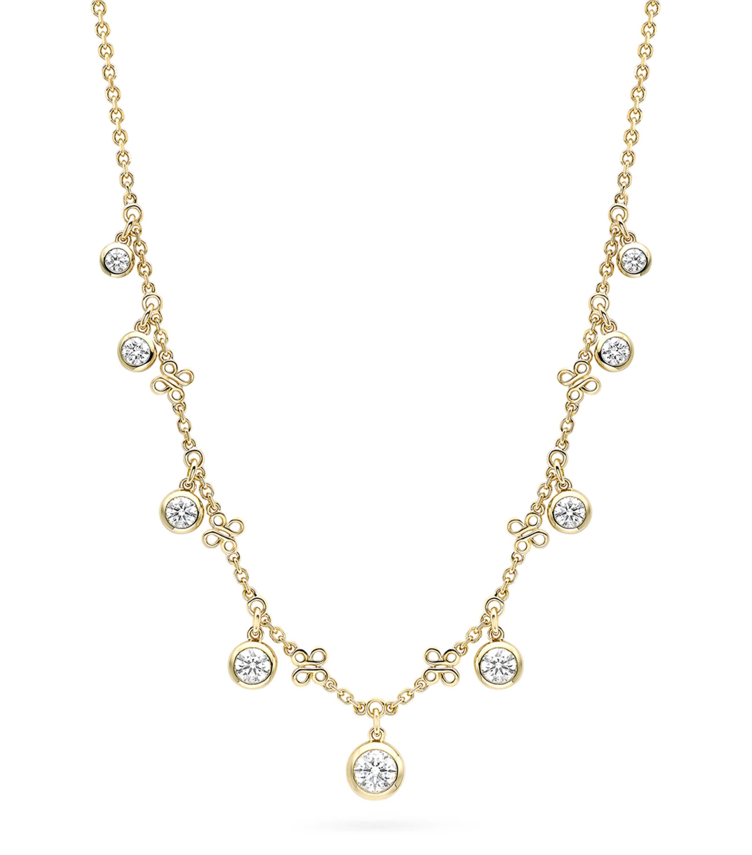 Boodles Yellow Gold and Diamond Beach Necklace Yellow Gold