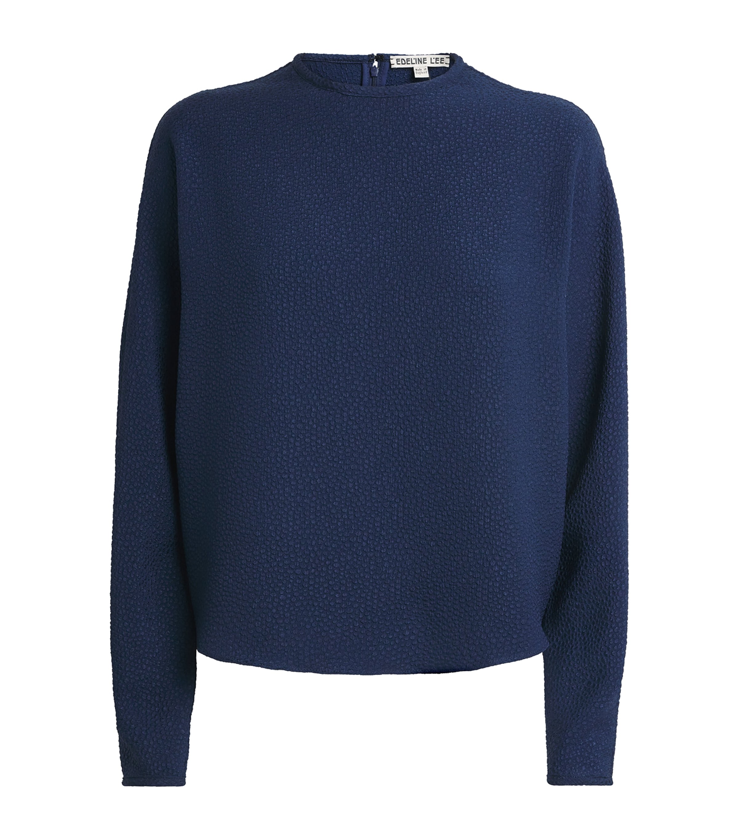 Edeline Lee Womens Jacquard Long-Sleeve Top Nav/navy