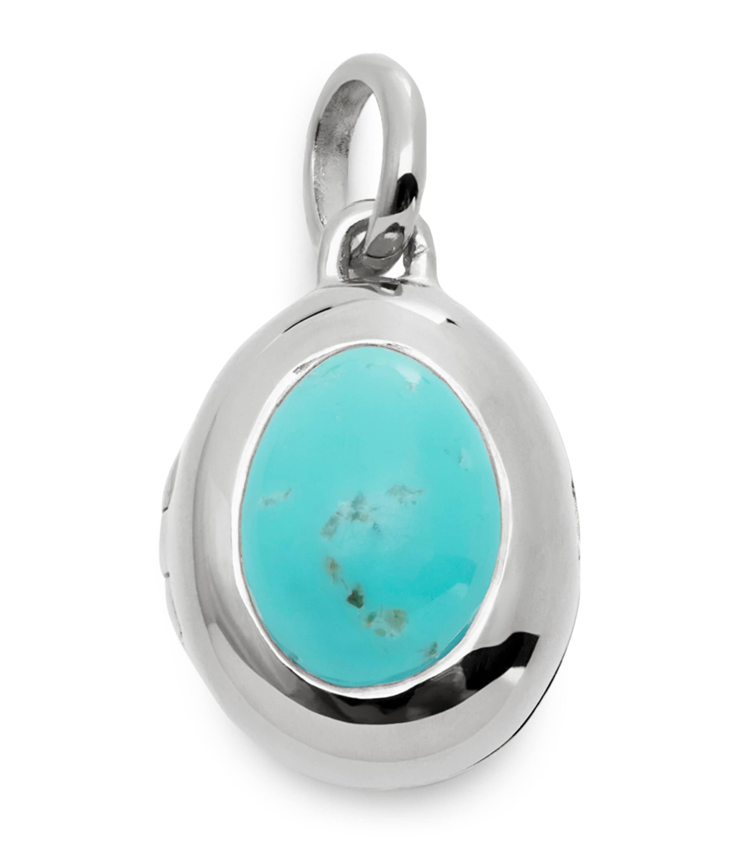 Monica Vinader Sterling Silver and Turquoise December Birthstone Locket Turquoise