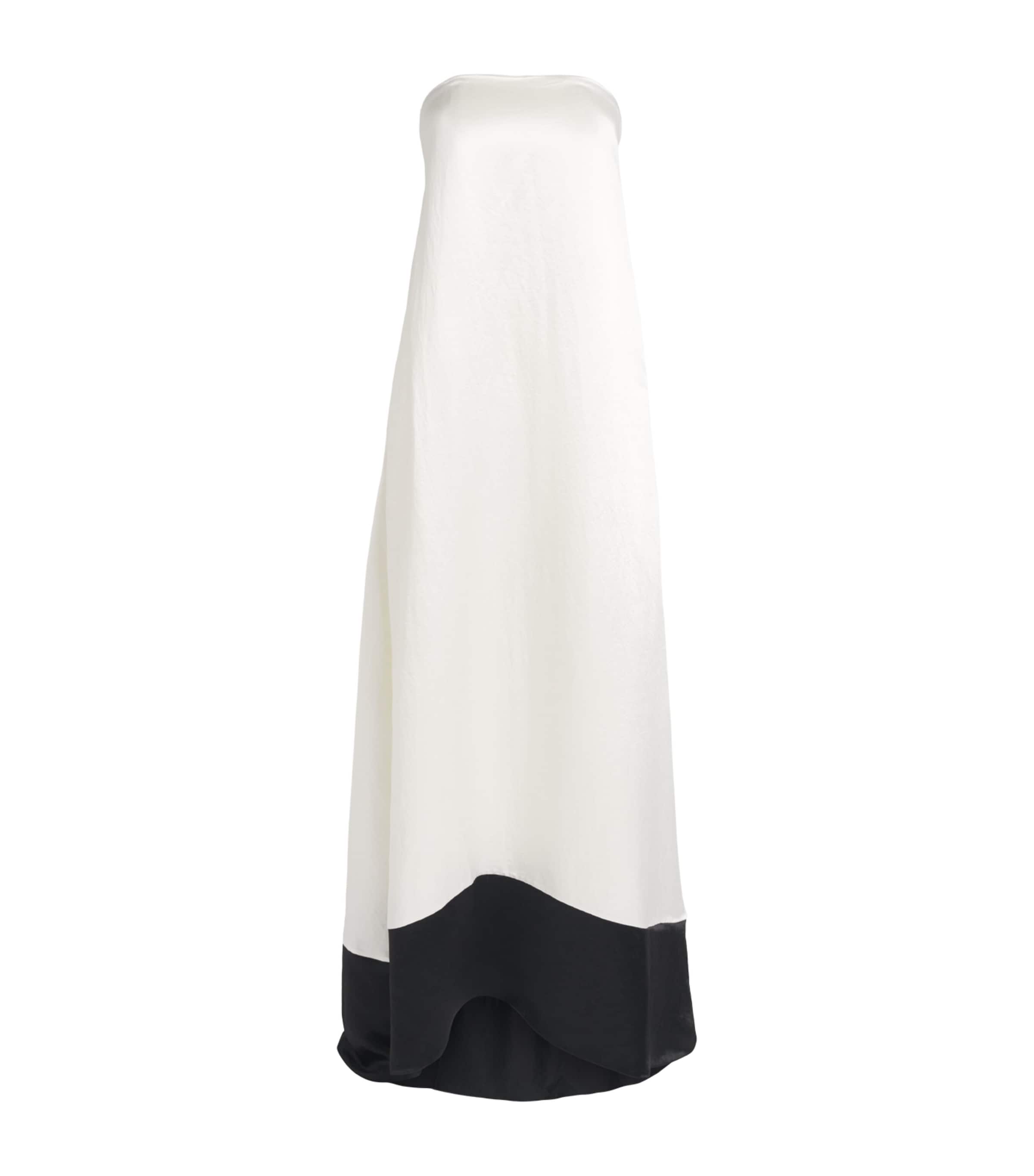 Abadia Womens Strapless Diana Maxi Dress White
