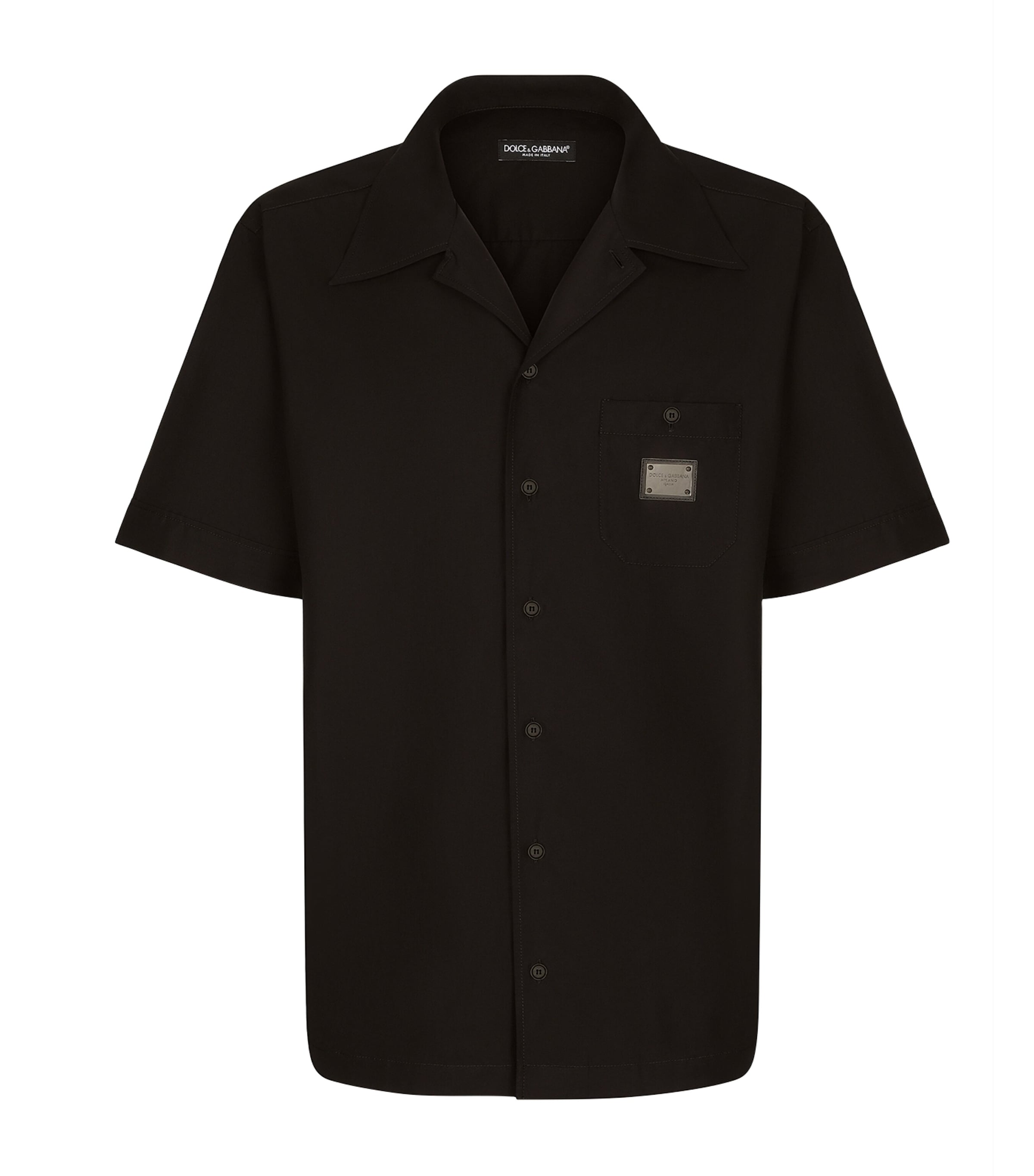 トップス D&G Black Short Sleeve Silk Top Dolce & Gabbana Silk Short-Sleeve Shirt | Harrods US