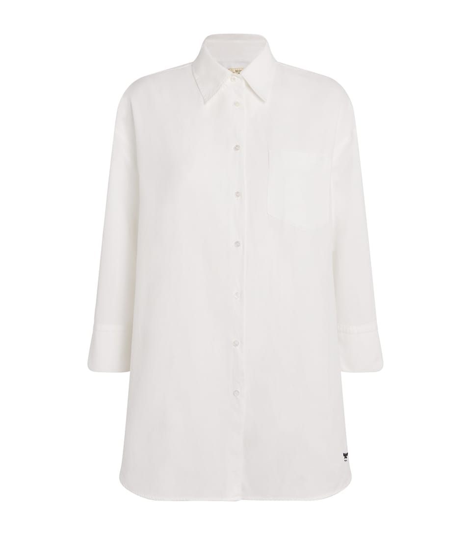 Cotton Cropped-Sleeve Oxford Shirt