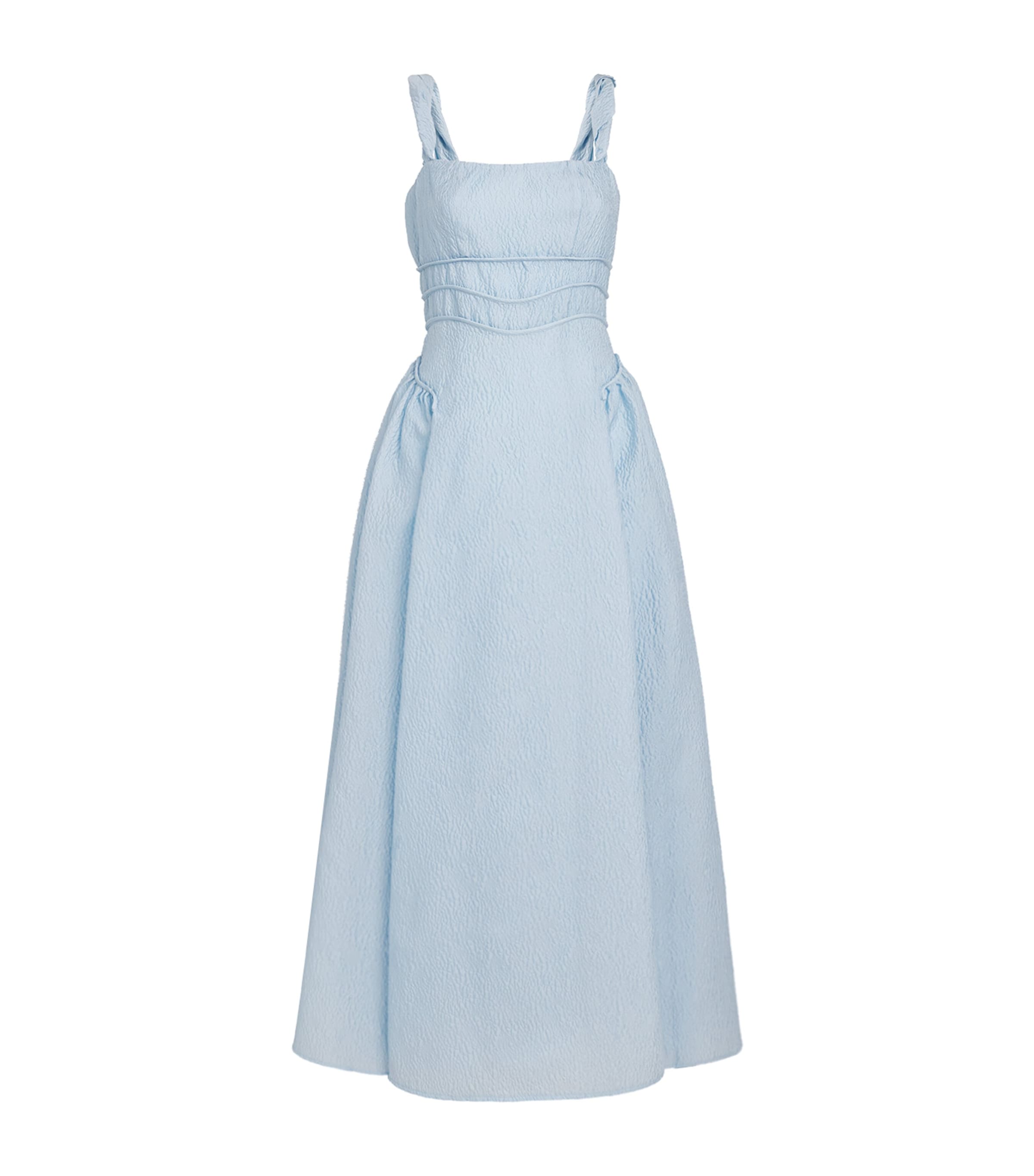 Rachel Gilbert Womens Jacquard Sophie Maxi Dress Sky Blue