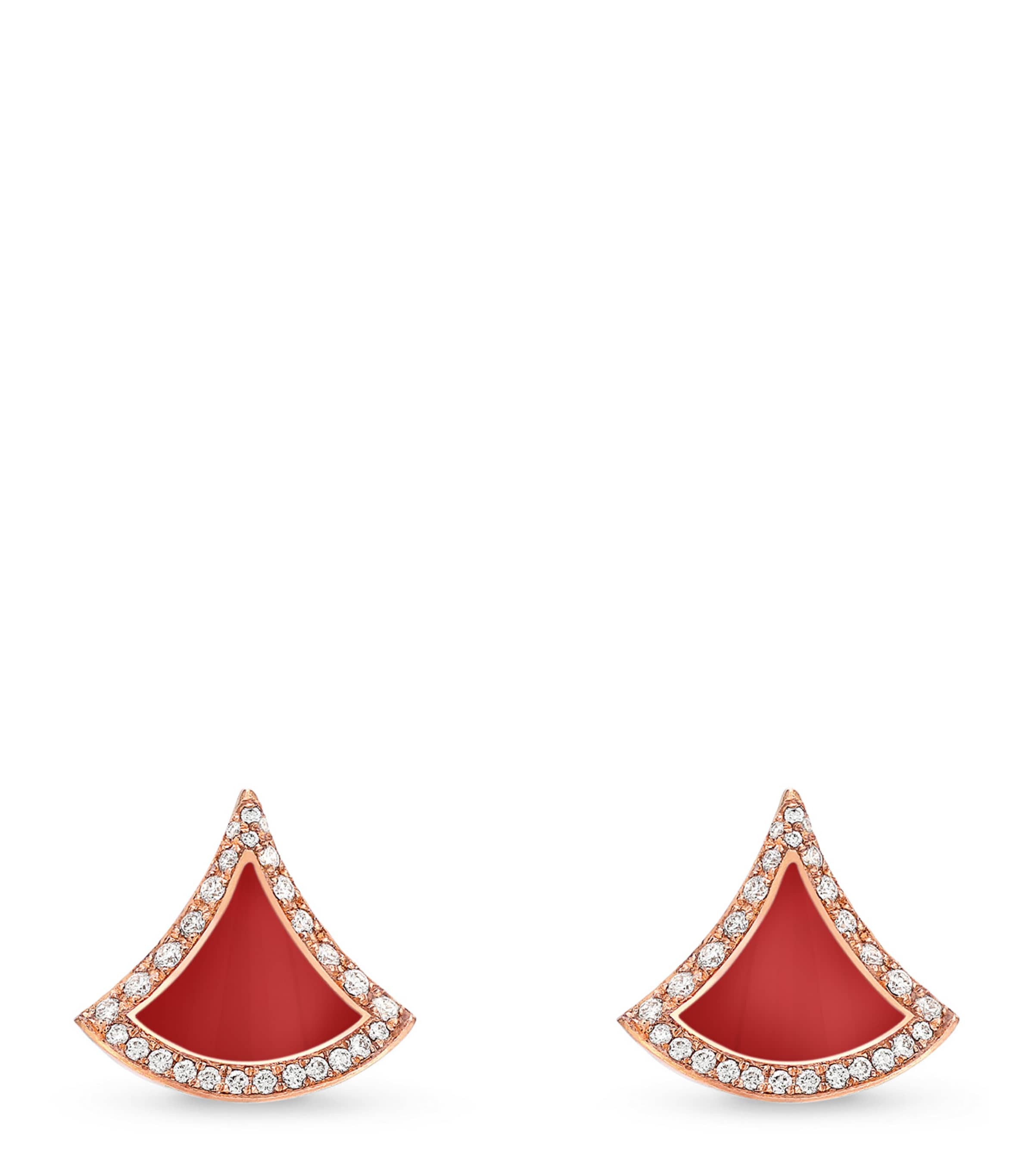 Rose Gold, Diamond and Carnelian Divas’ Dream Earrings