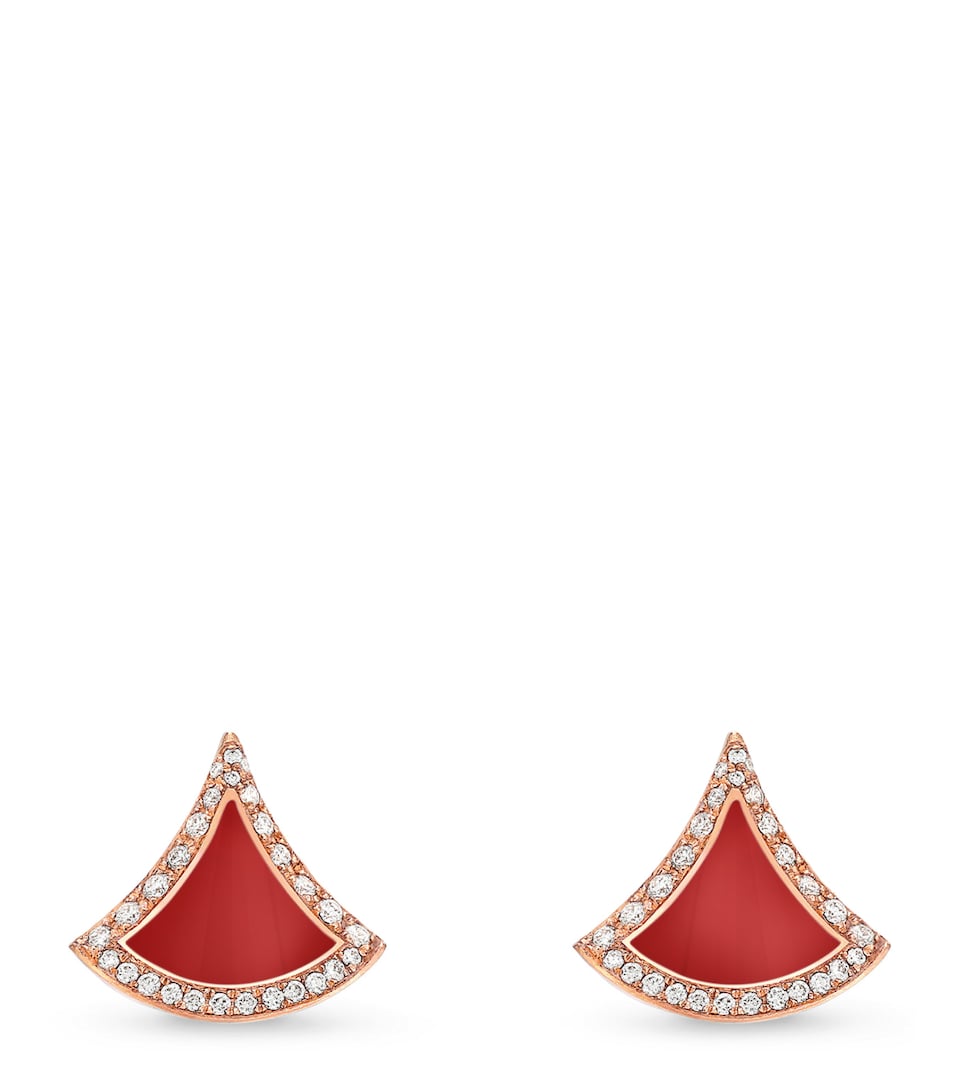 Rose Gold, Diamond and Carnelian Divas’ Dream Earrings