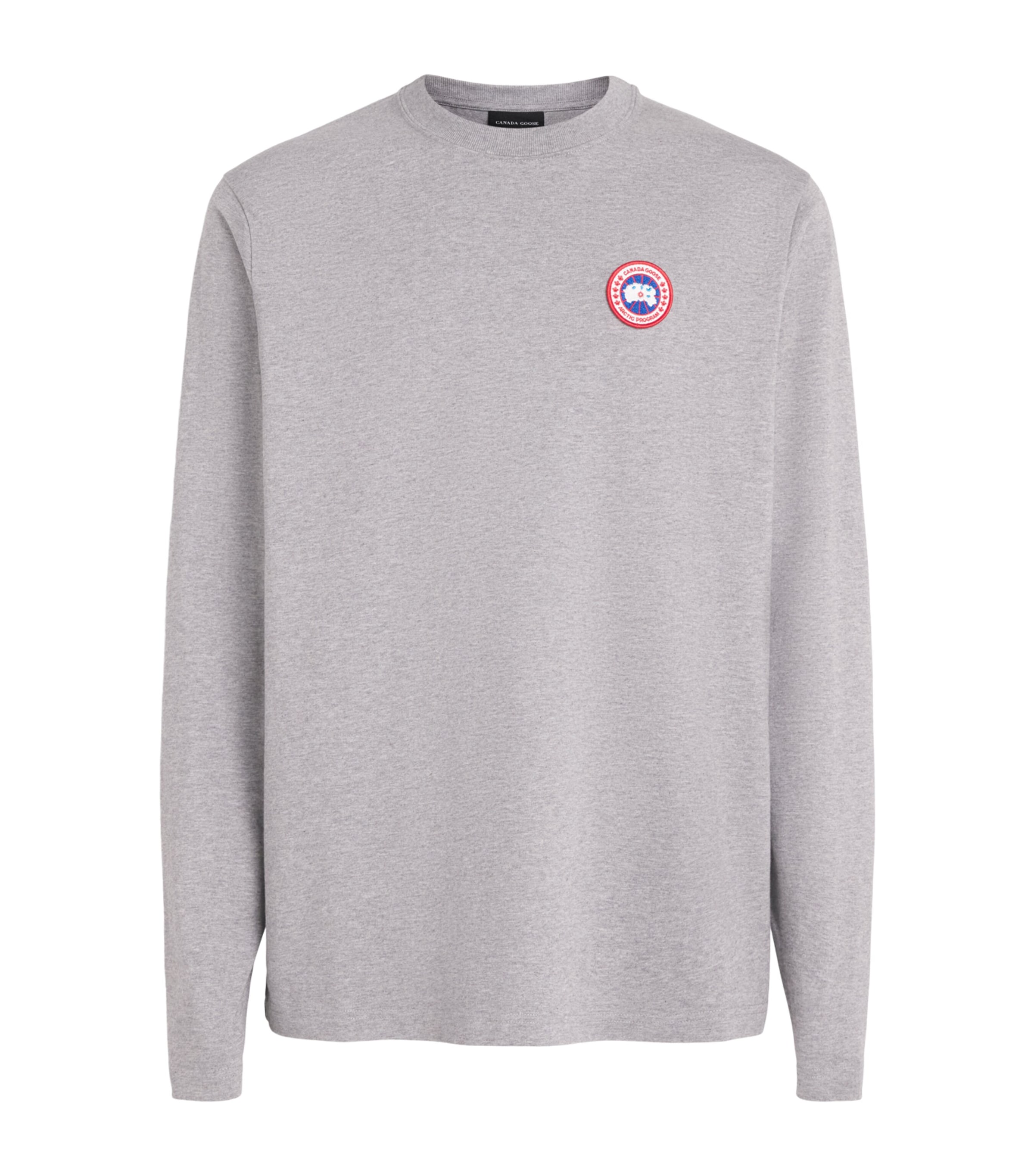 Canada Goose Mens Organic Cotton Vantage Long-Sleeve T-Shirt Stone Heather