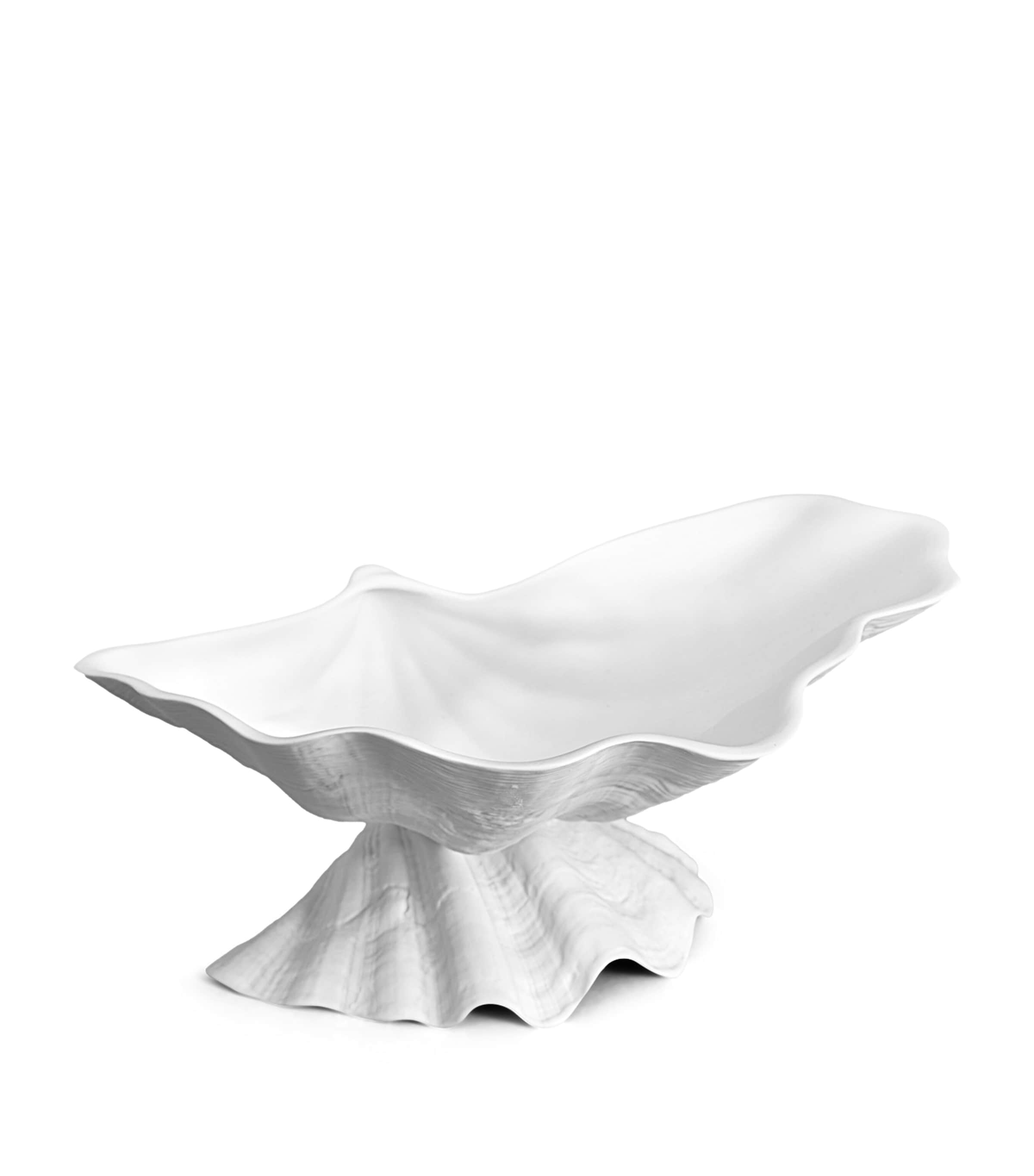 L'Objet Medium Porcelain Neptune Shell Bowl (27cm) White