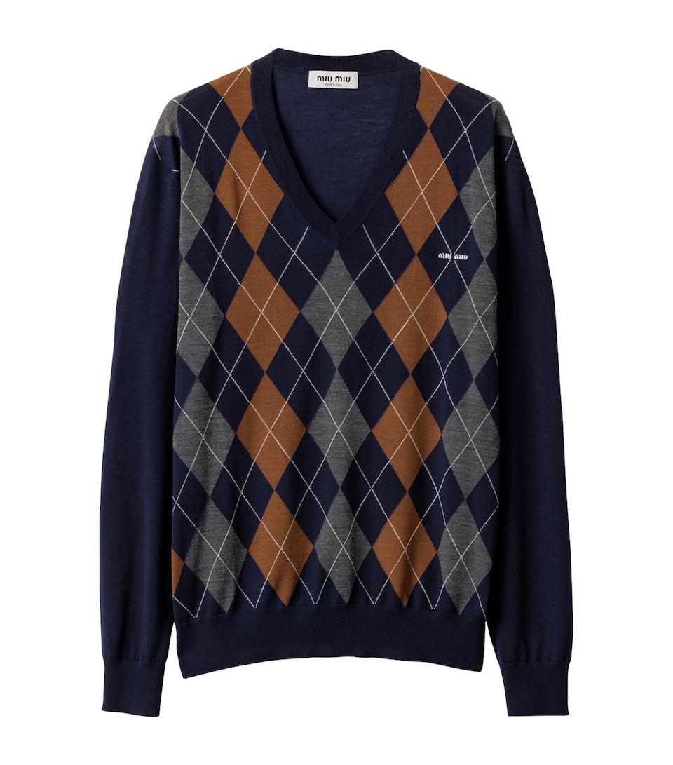Wool Argyle Sweater