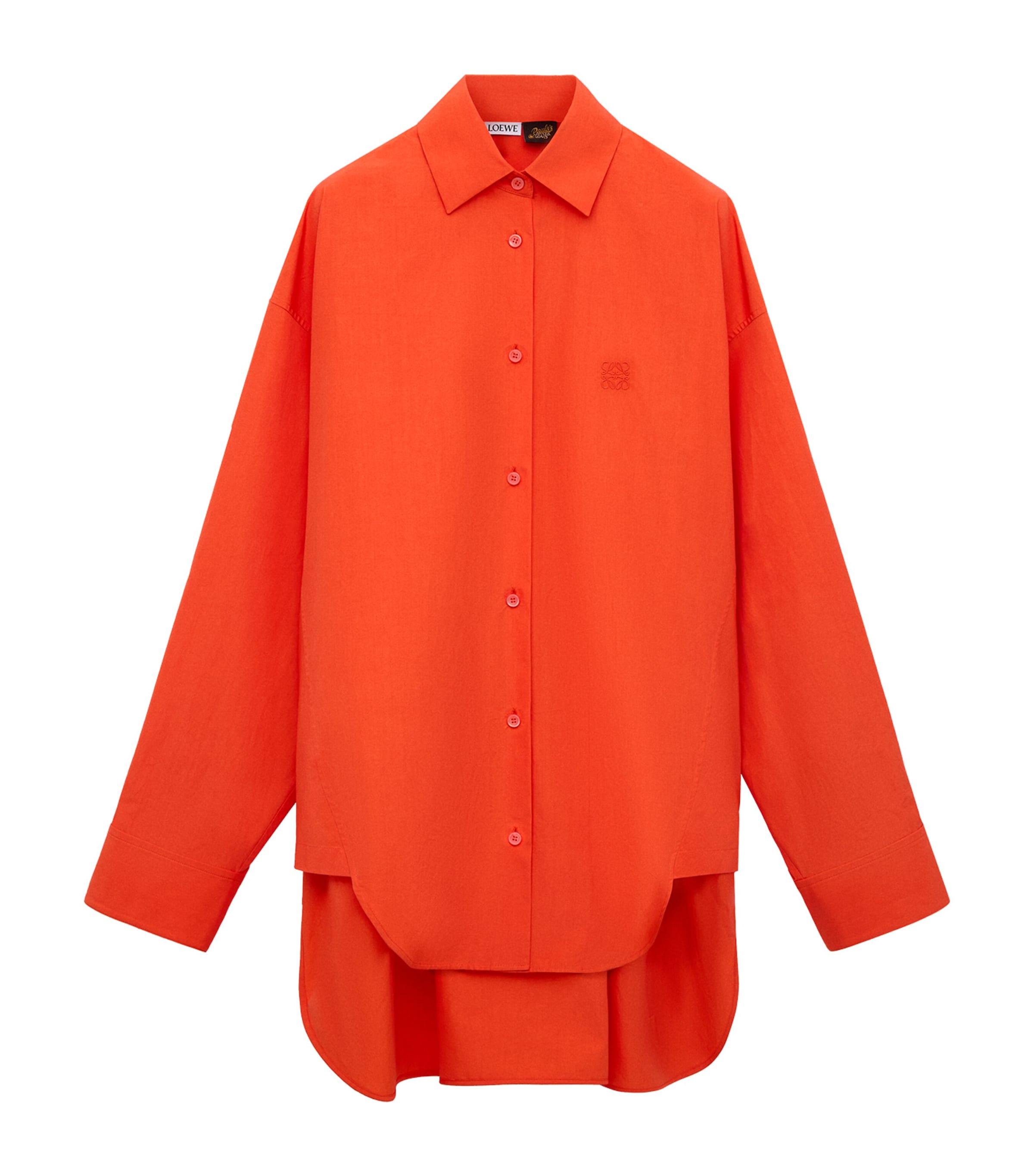 LOEWE Womens x Paula's Ibiza Cotton-Blend Anagram Shirt Orange