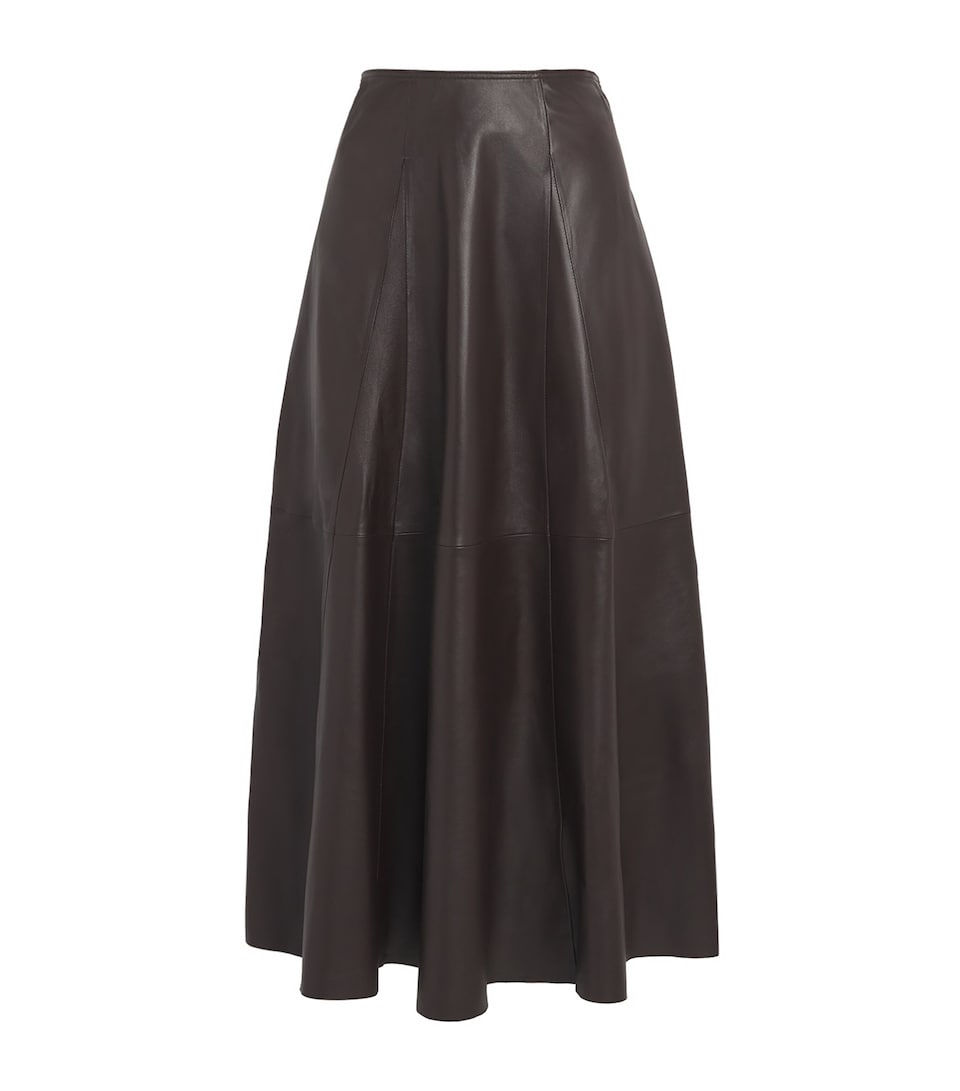 Arma Womens Lambskin Eleni Maxi Skirt Coffee Bean