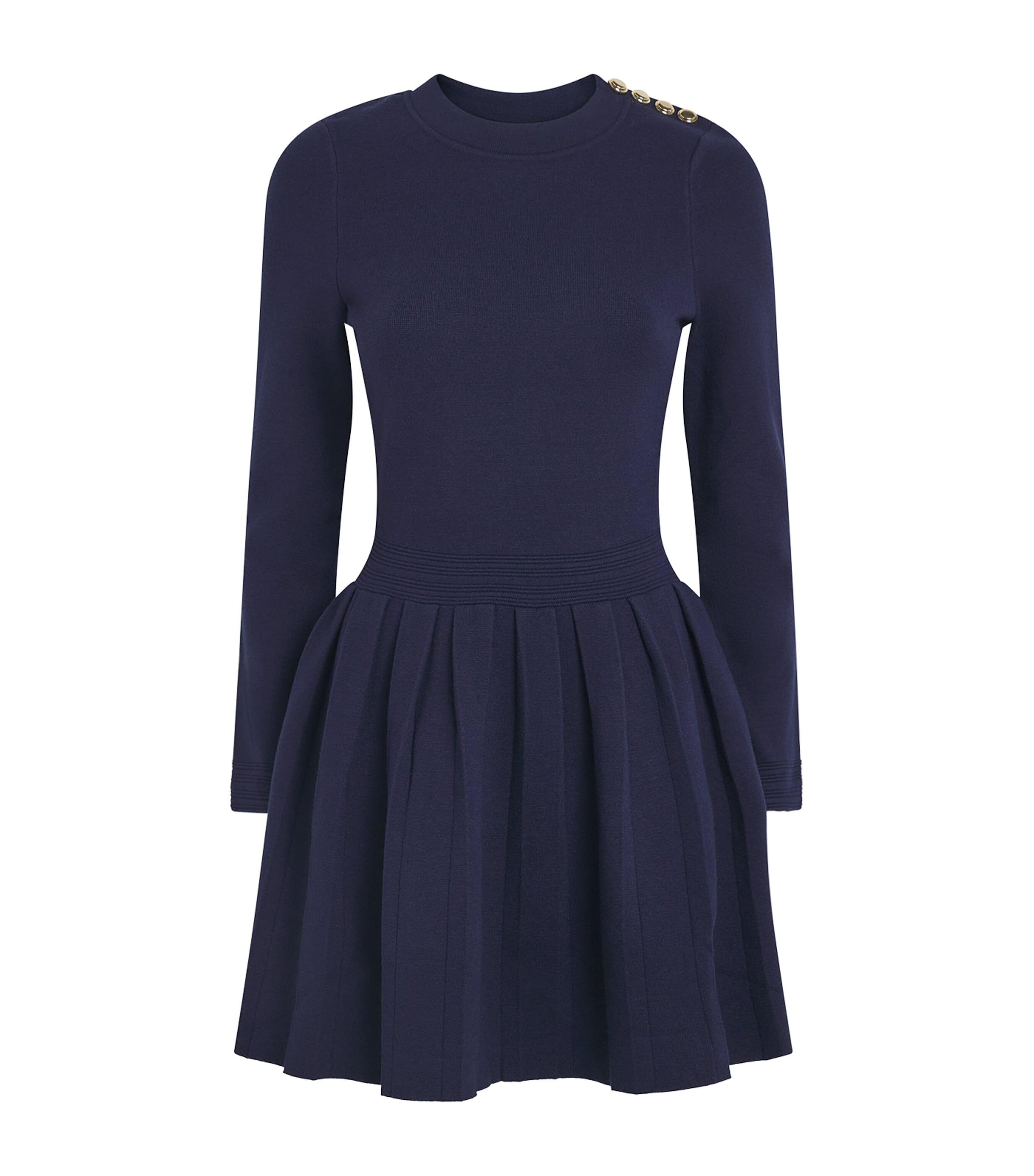 Sandro Paris Womens Knitted Mini Dress Navy Blue