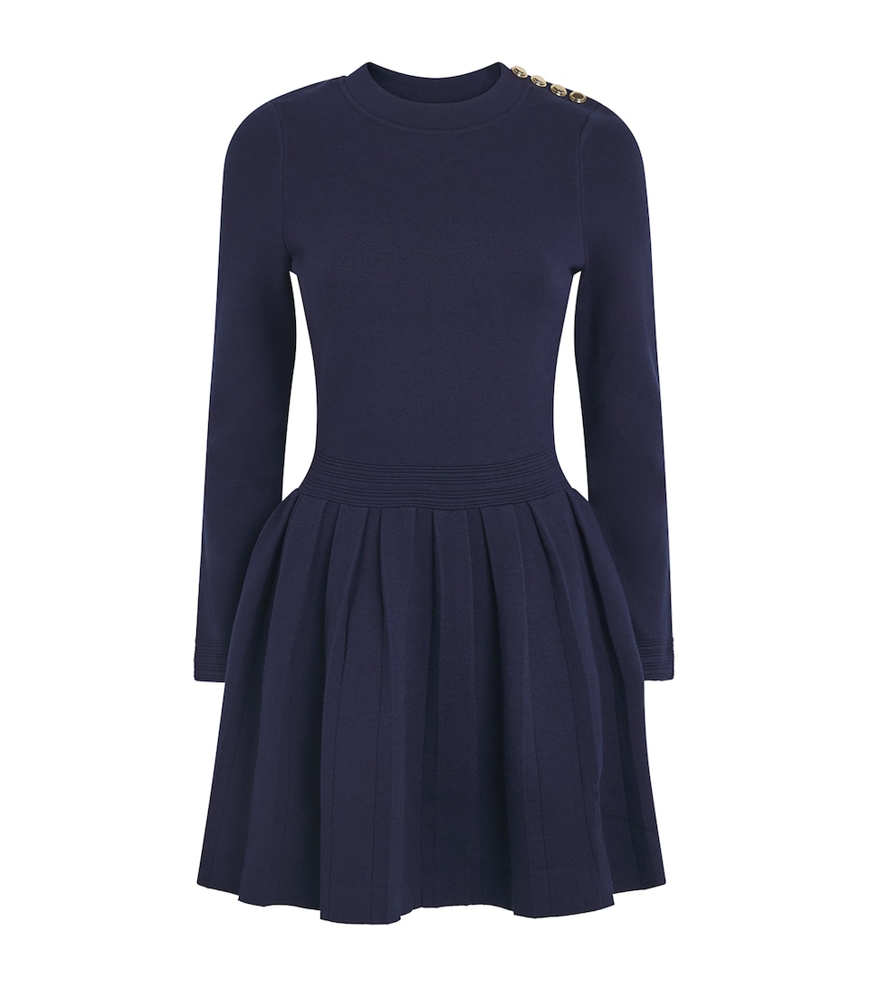 Sandro Paris Womens Knitted Mini Dress Navy Blue