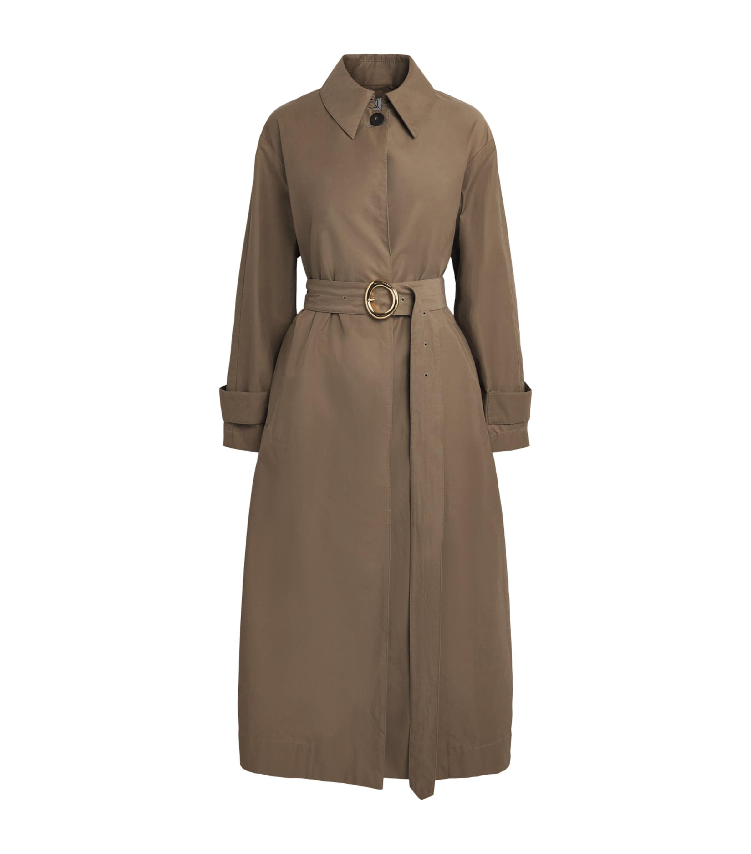 Joseph Womens Cotton-Blend Tito Trench Coat Taupe